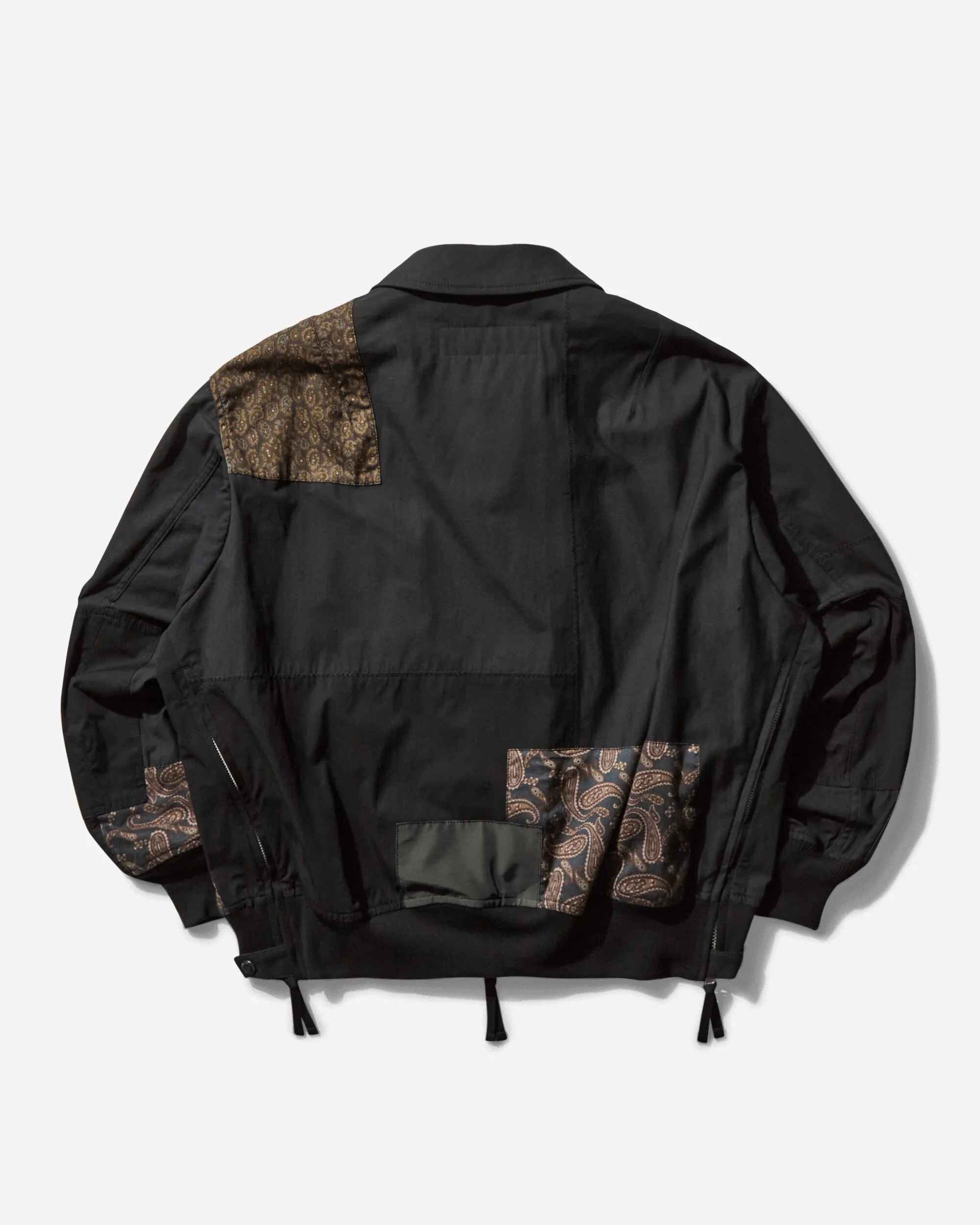 Herren Patchwork Bomberjacke Schwarz