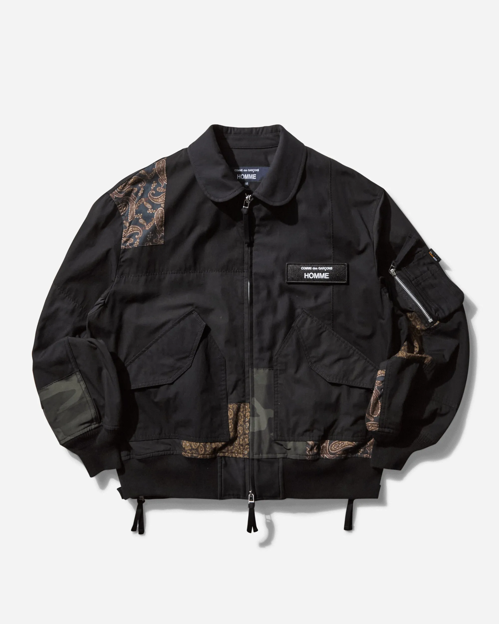 Herren Patchwork Bomberjacke Schwarz