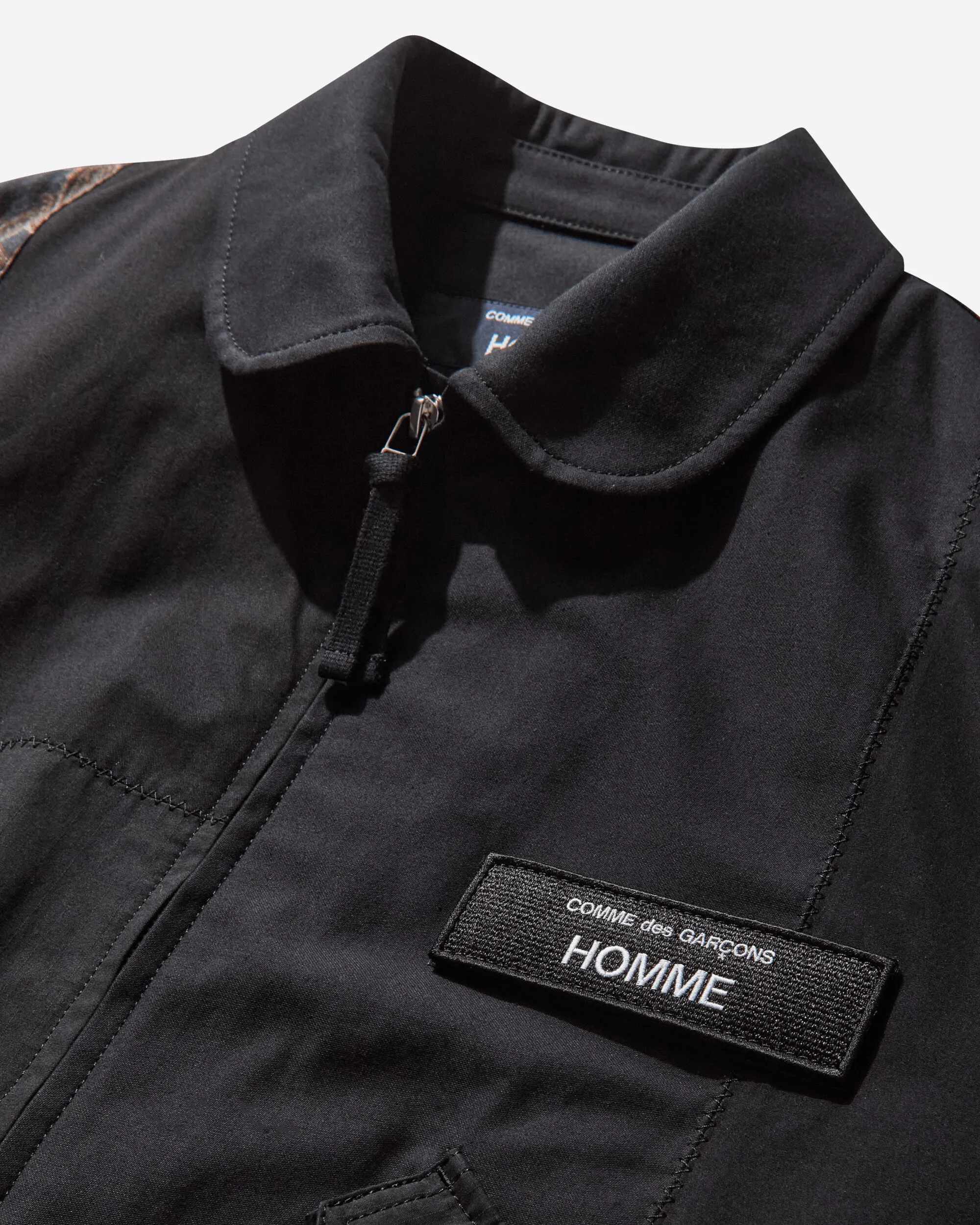 Herren Patchwork Bomberjacke Schwarz
