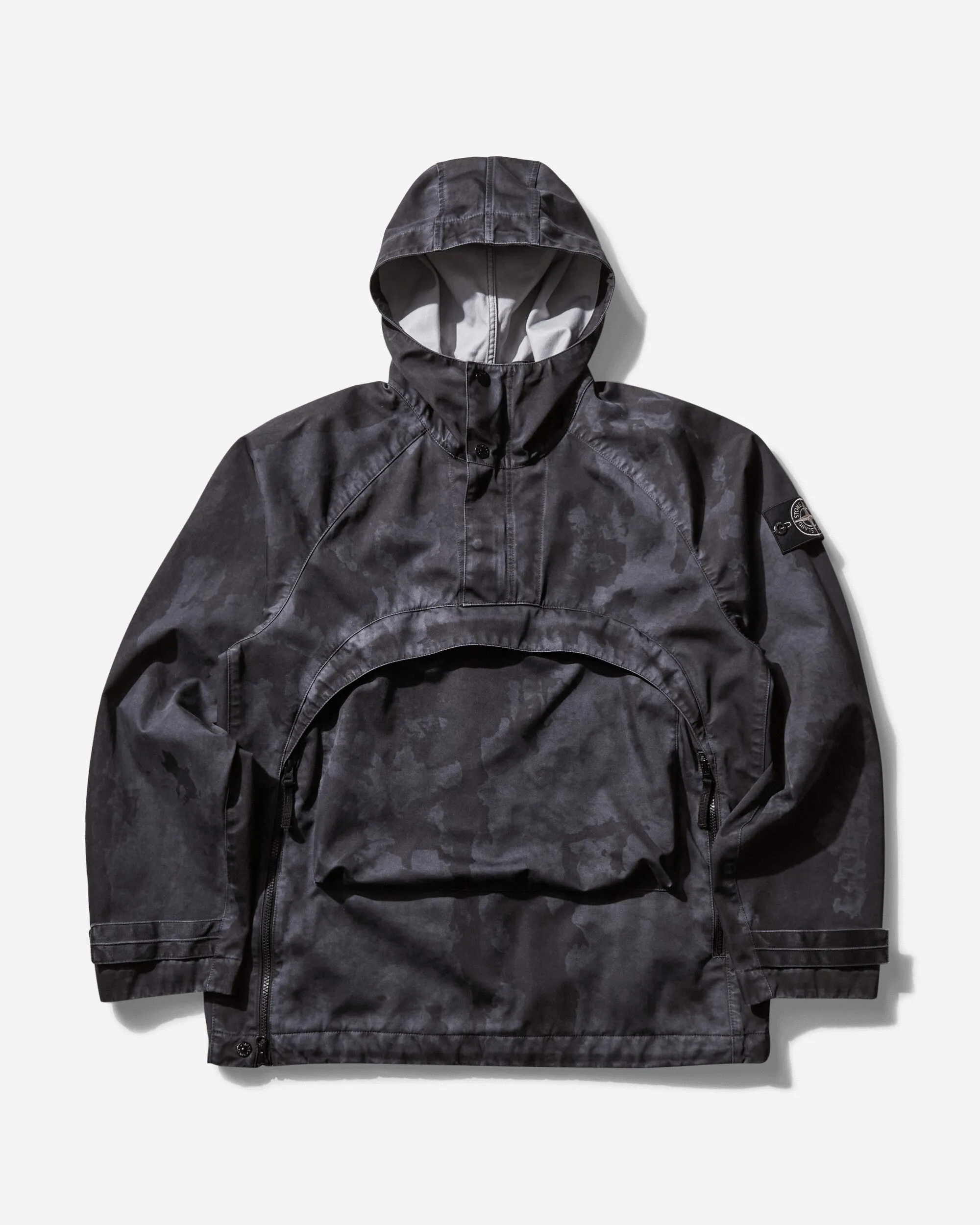 Herren Raso Gommato 3L Laser Camo Anorak Bleigrau