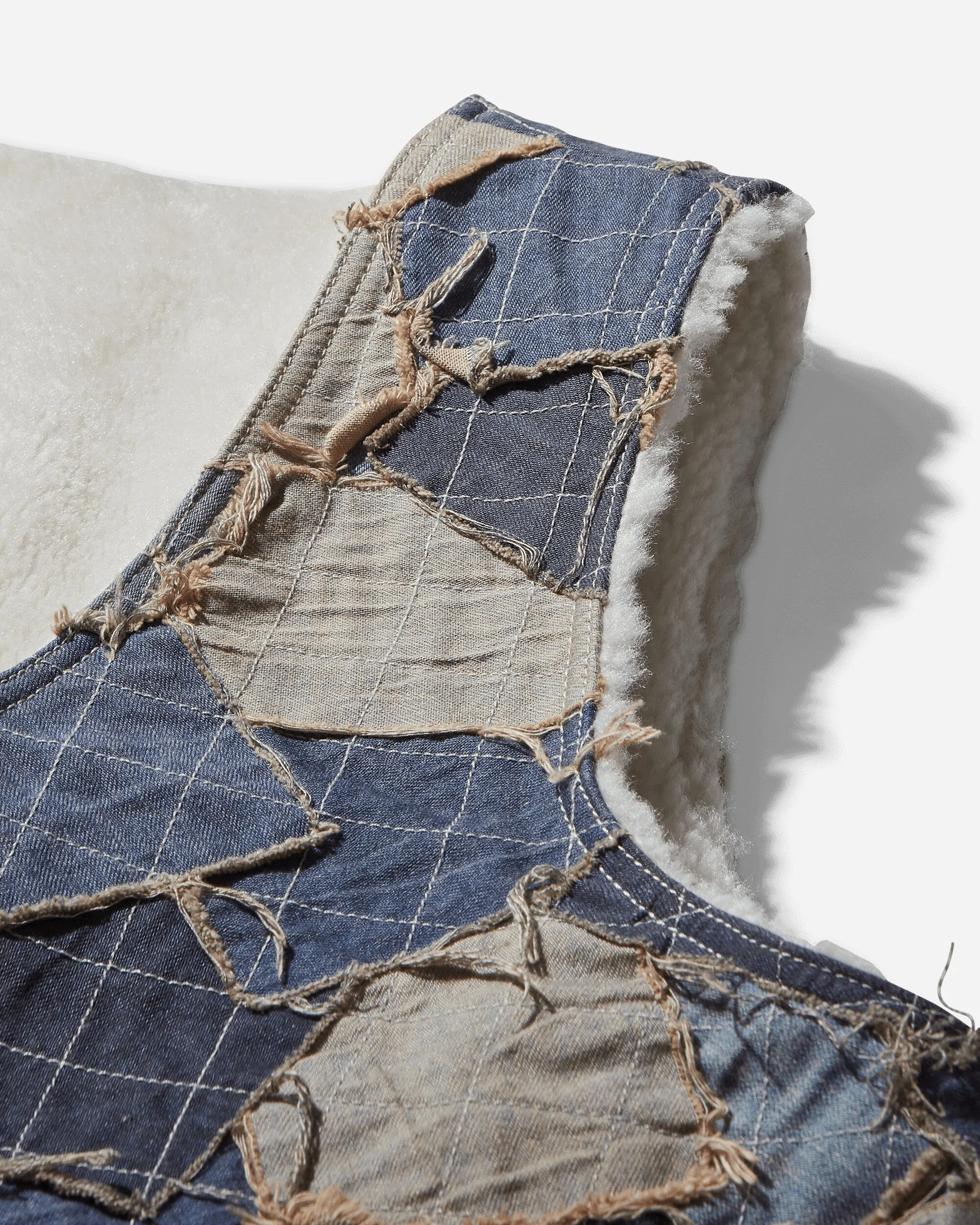 Herren-Doppelface-Denimweste in hellblau getönt