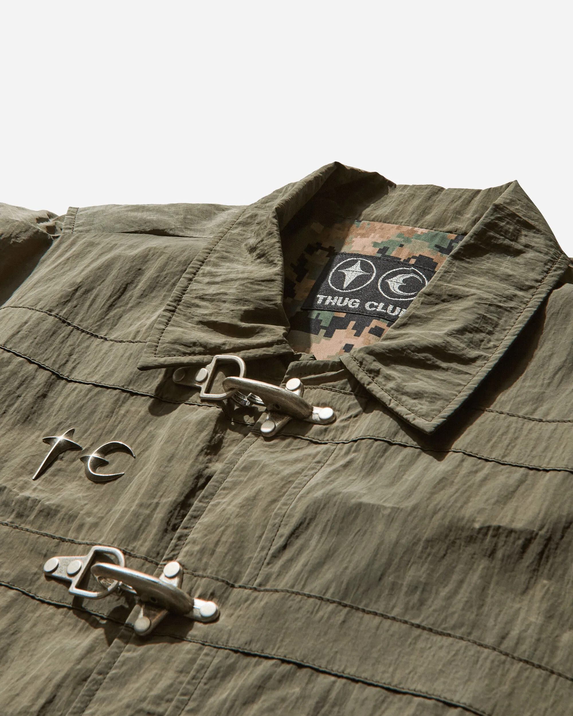 Herren Bio-Soldatenjacke mit Narbenoptik Khaki