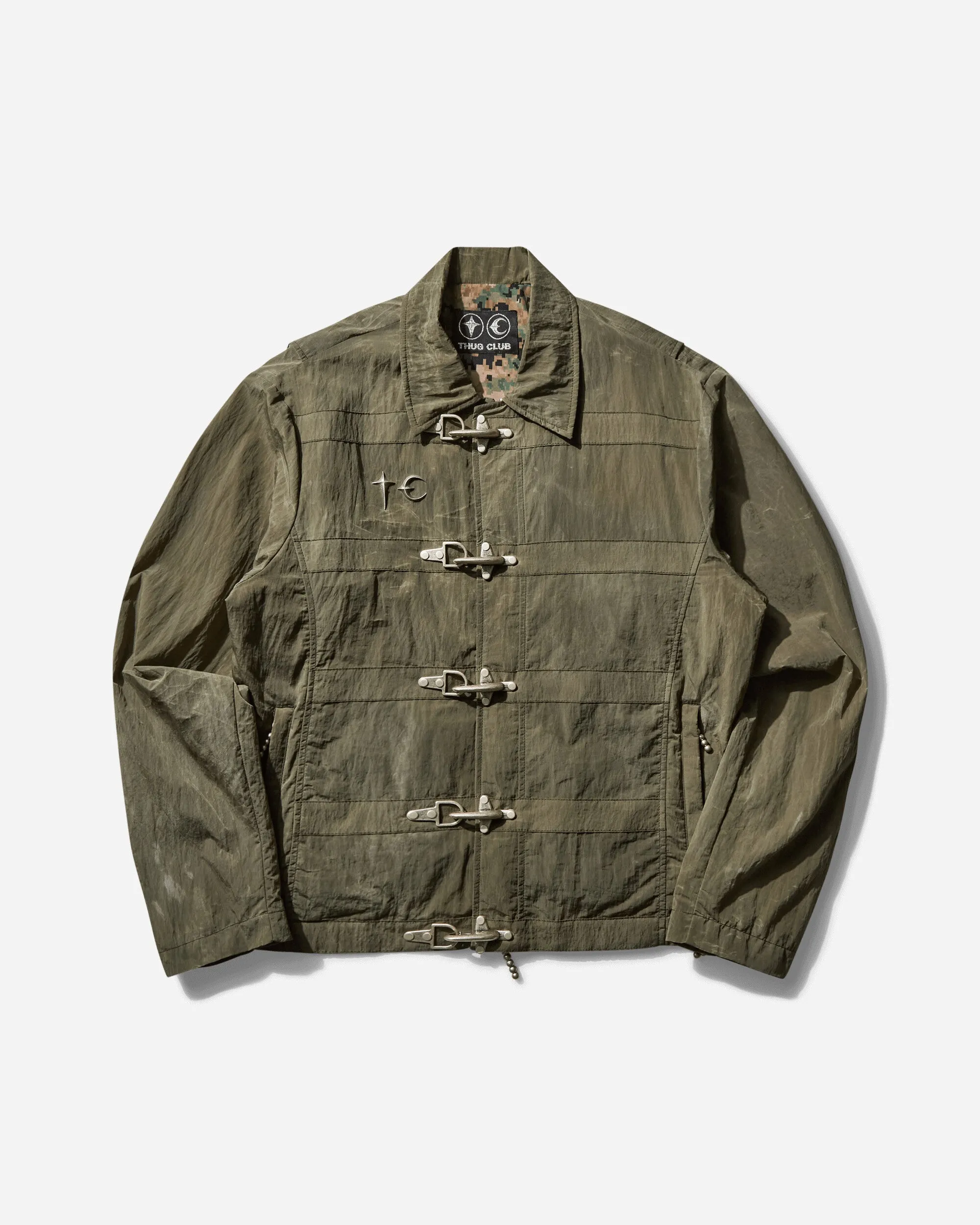 Herren Bio-Soldatenjacke mit Narbenoptik Khaki