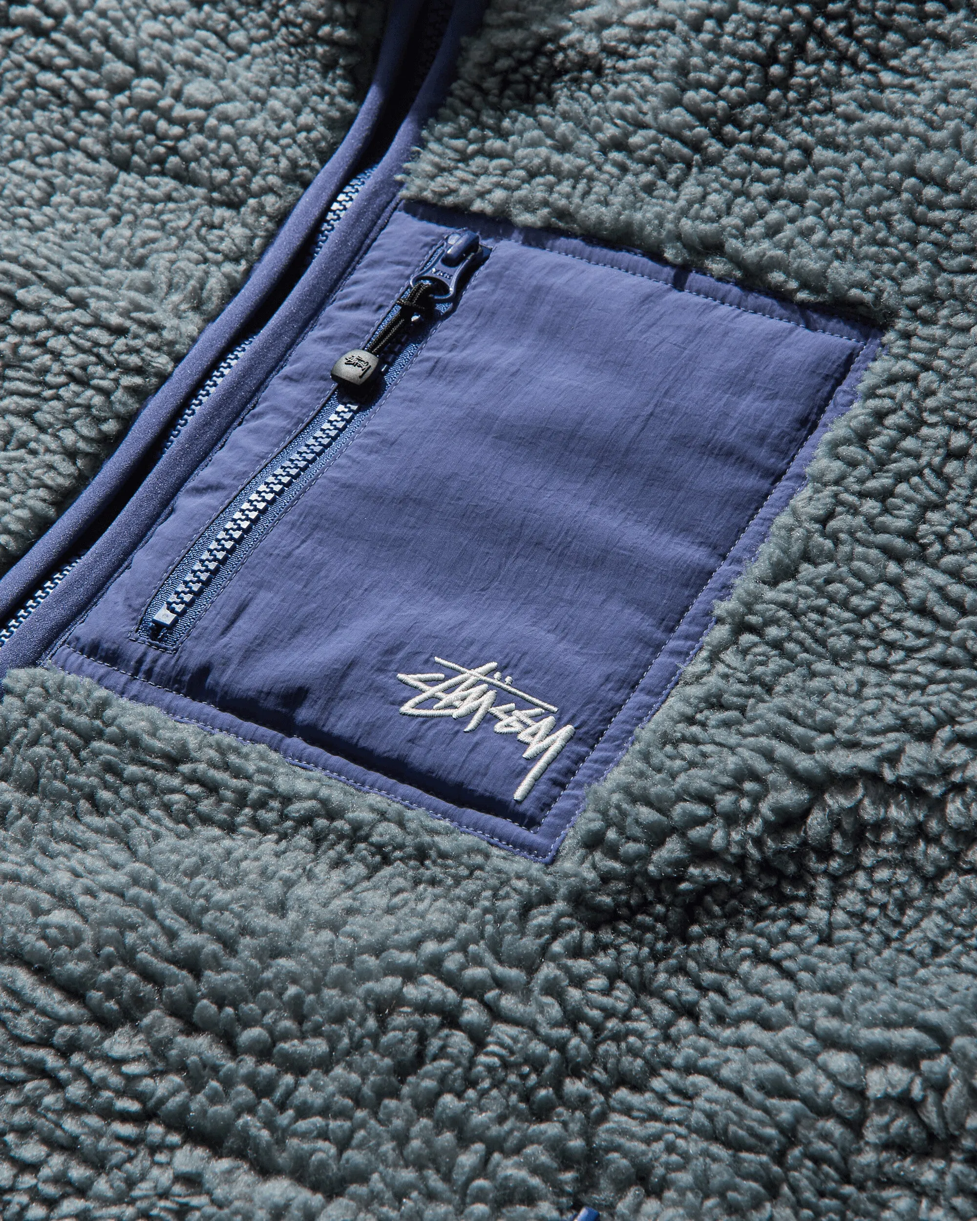 Herren Sherpa Reversible Jacke Bluestone