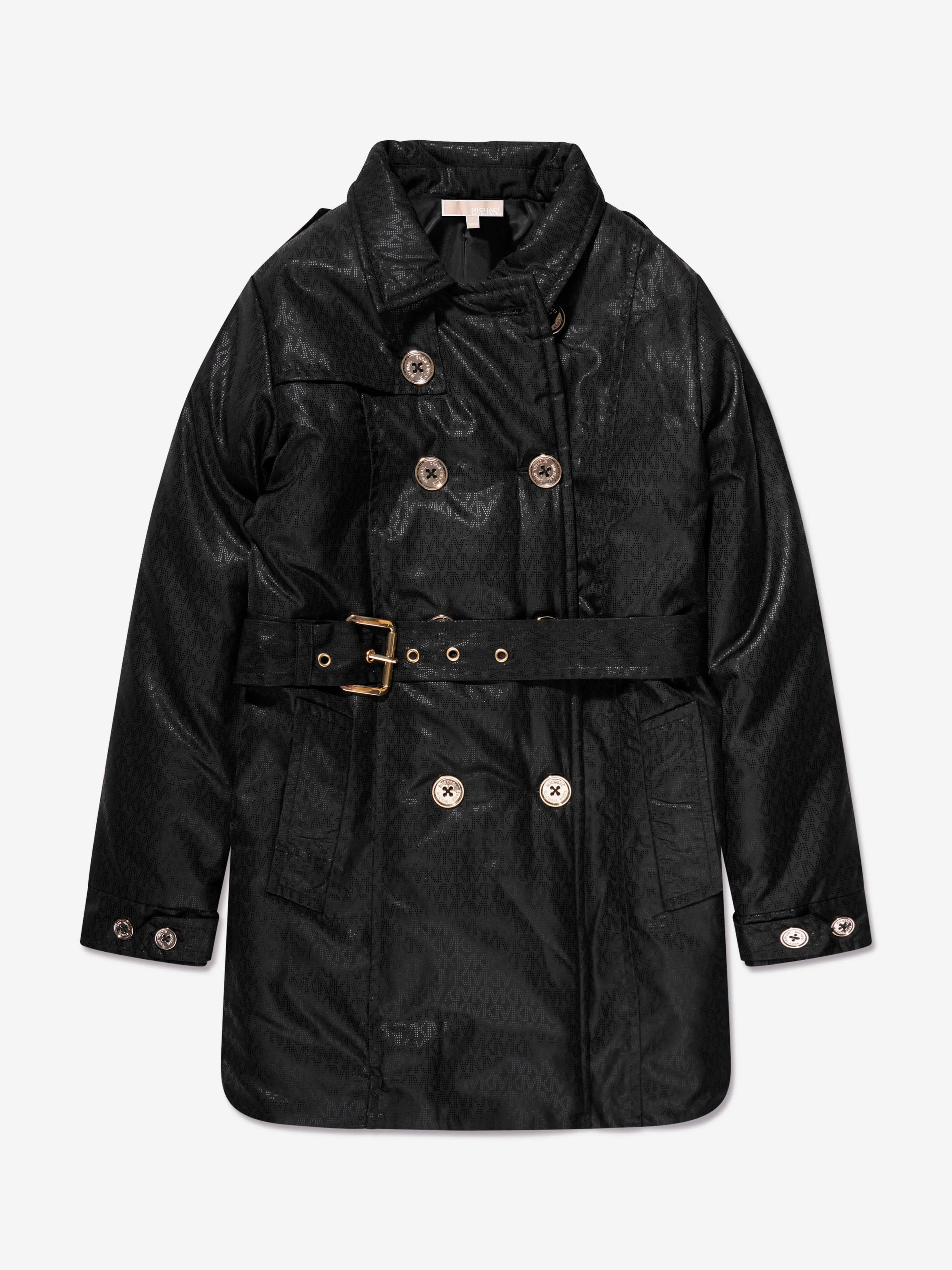Michael Kors Mädchen Logo Trenchcoat in Schwarz