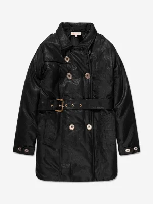 Michael Kors Mädchen Logo Trenchcoat in Schwarz