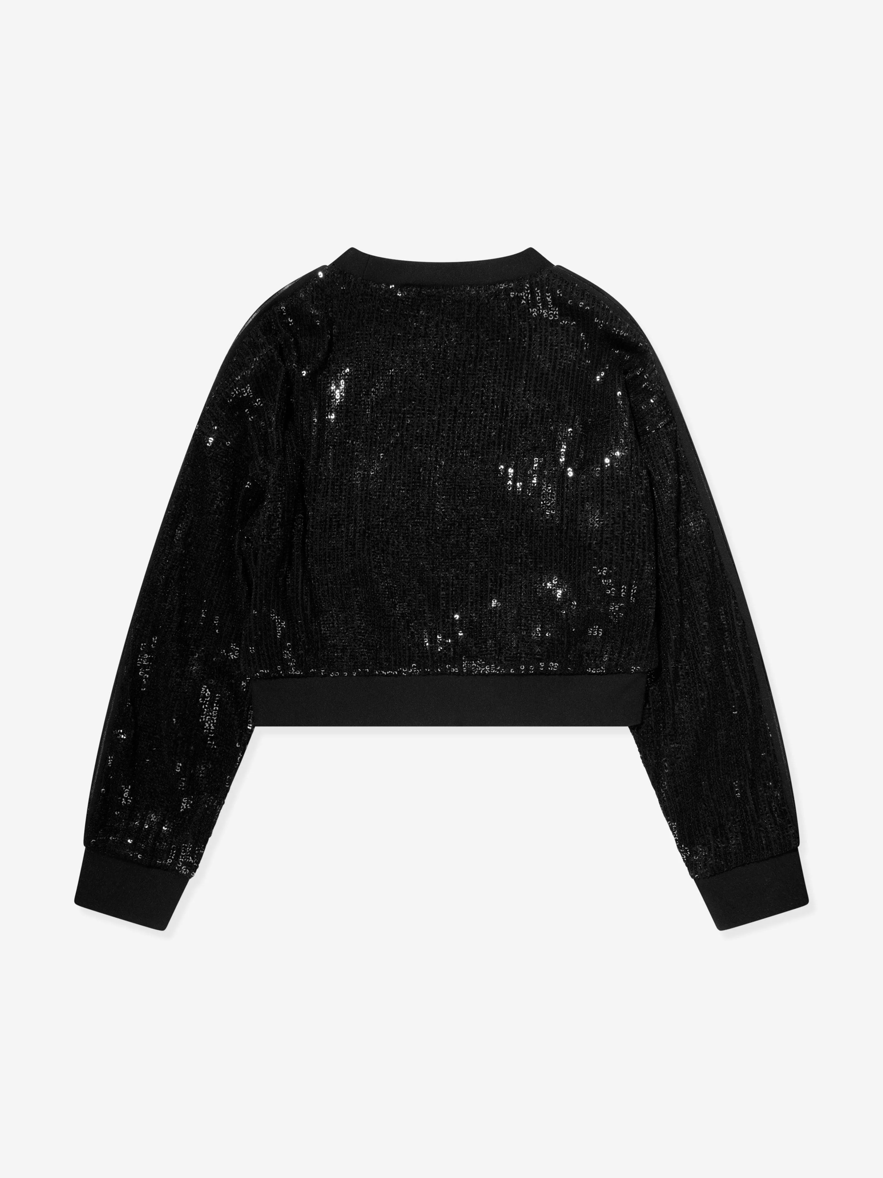 Michael Kors Mädchen Pailletten Sweatshirt in Schwarz