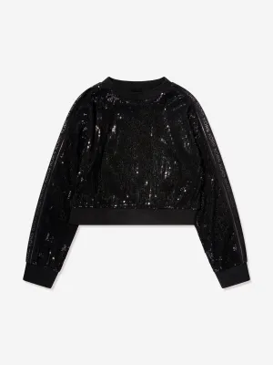 Michael Kors Mädchen Pailletten Sweatshirt in Schwarz