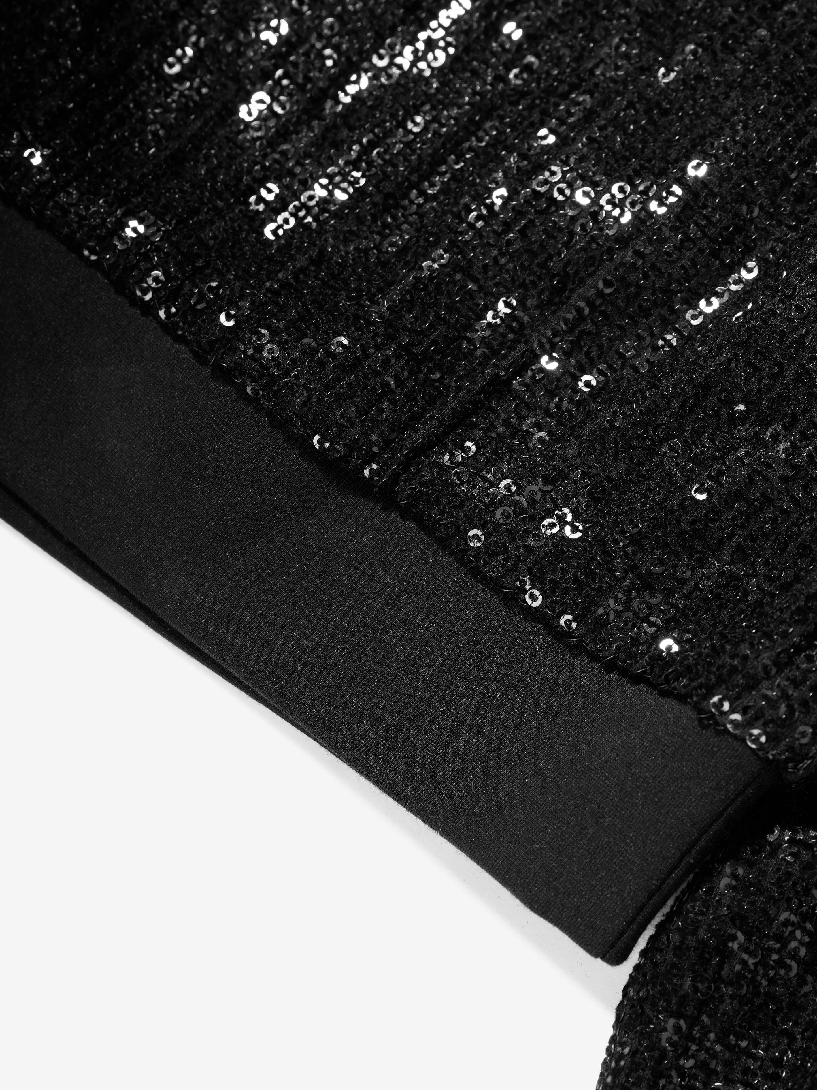 Michael Kors Mädchen Pailletten Sweatshirt in Schwarz
