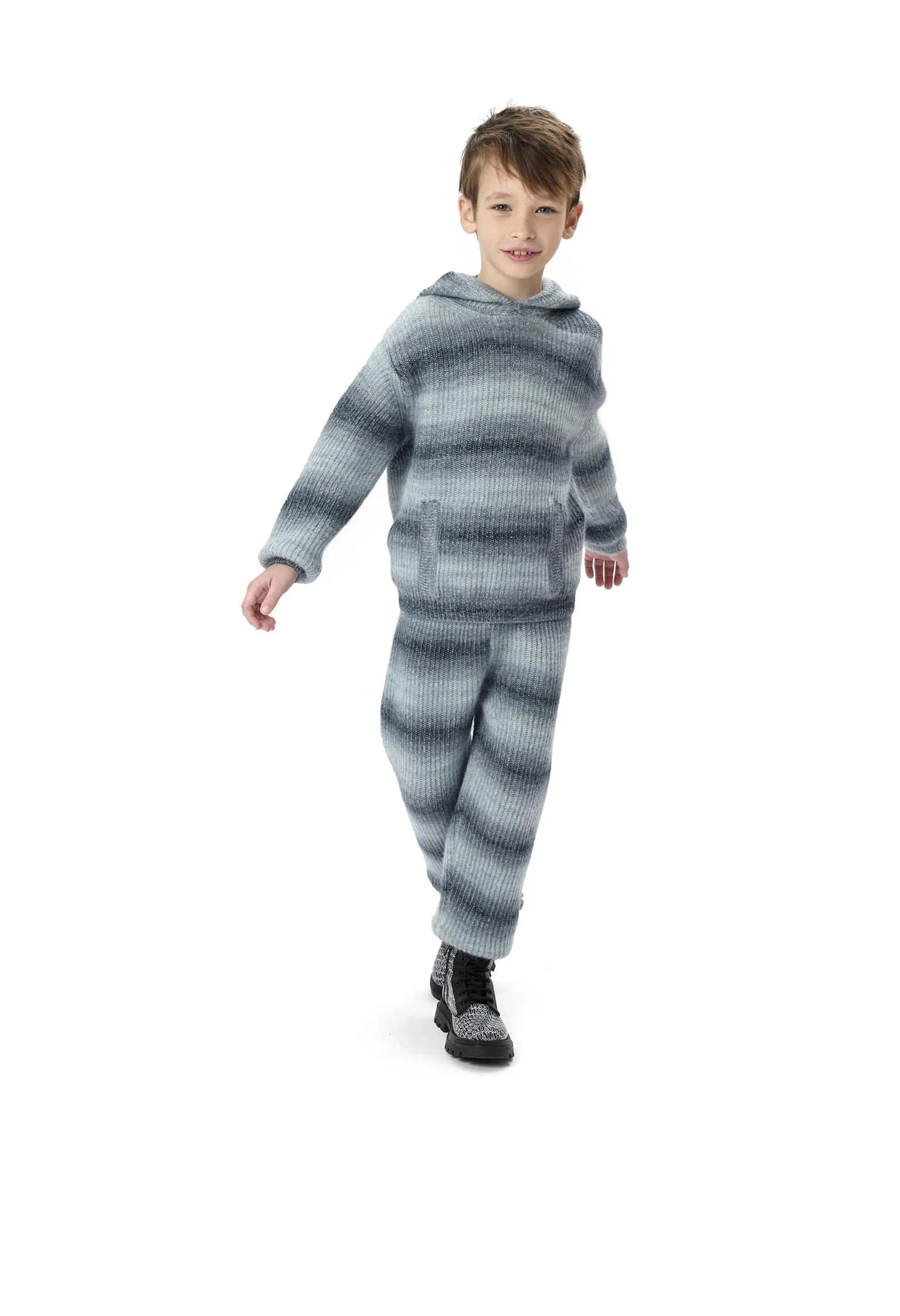 Missoni Kids Strickkapuze in Grau