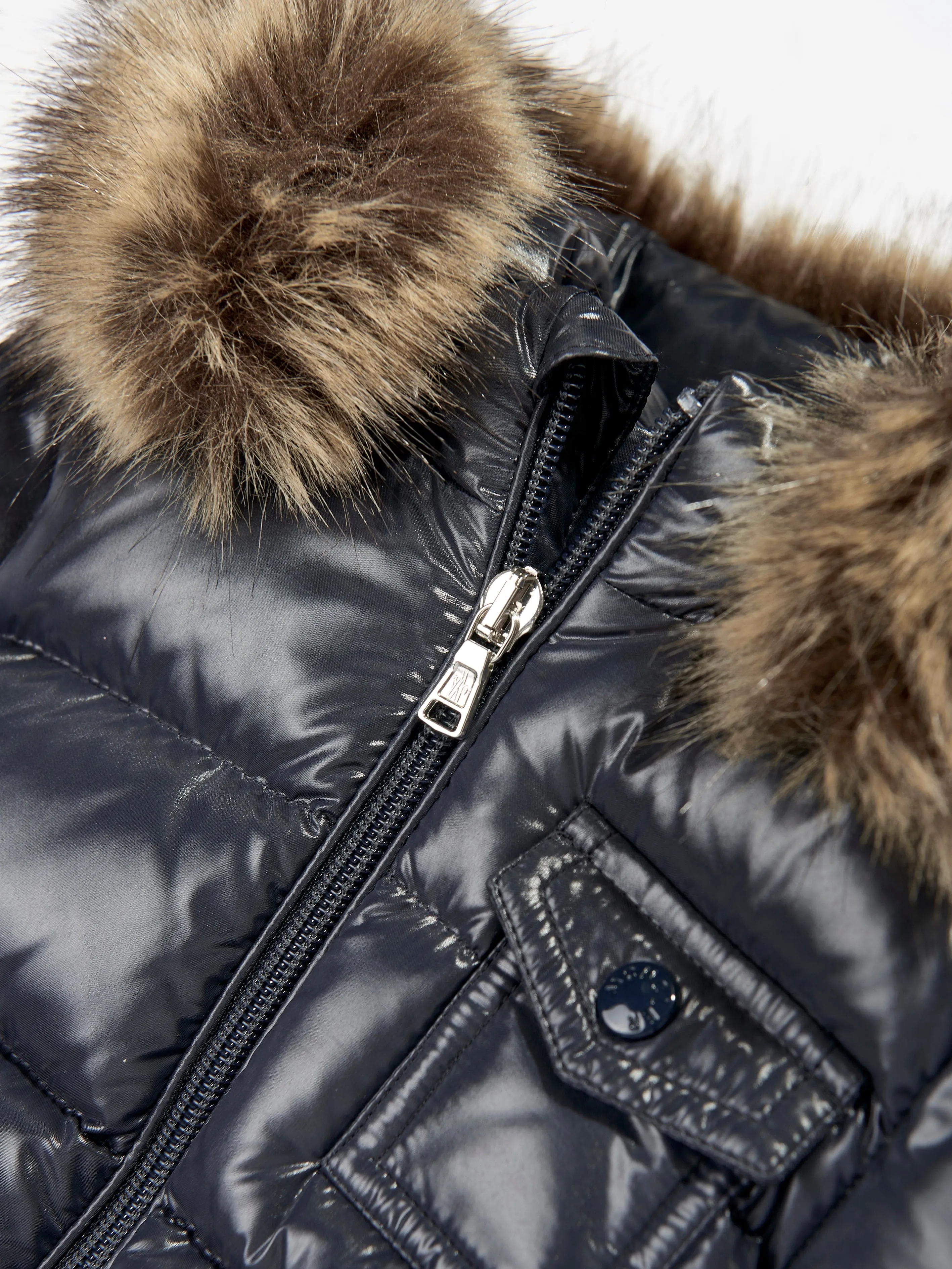 Moncler Enfant Baby Daunengefütterte K2F Jacke in Marineblau