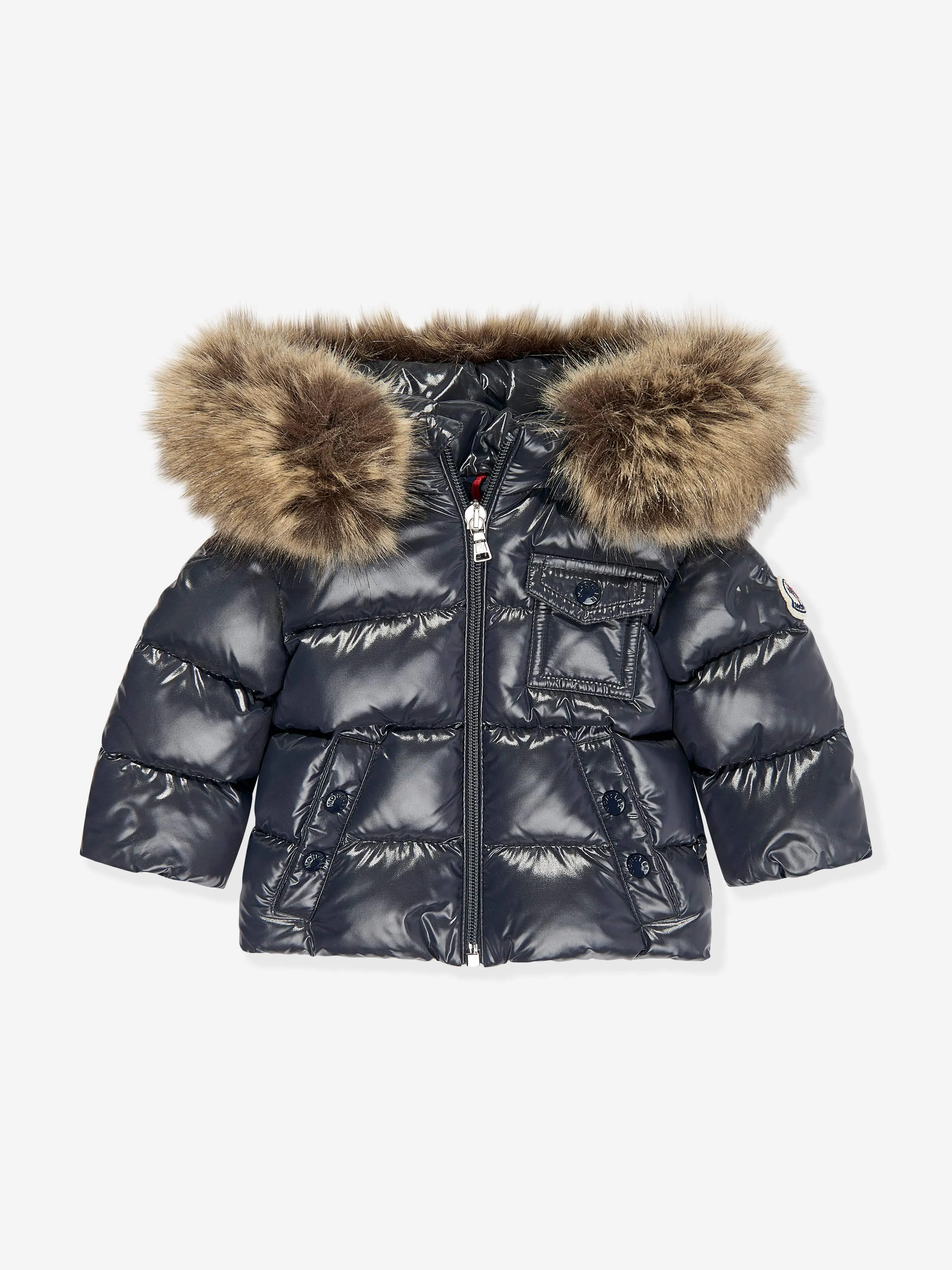 Moncler Enfant Baby Daunengefütterte K2F Jacke in Marineblau