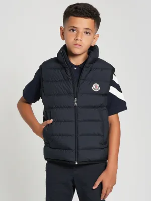 Moncler Enfant Jungen Daunengefütterte Contrin Weste in Marine