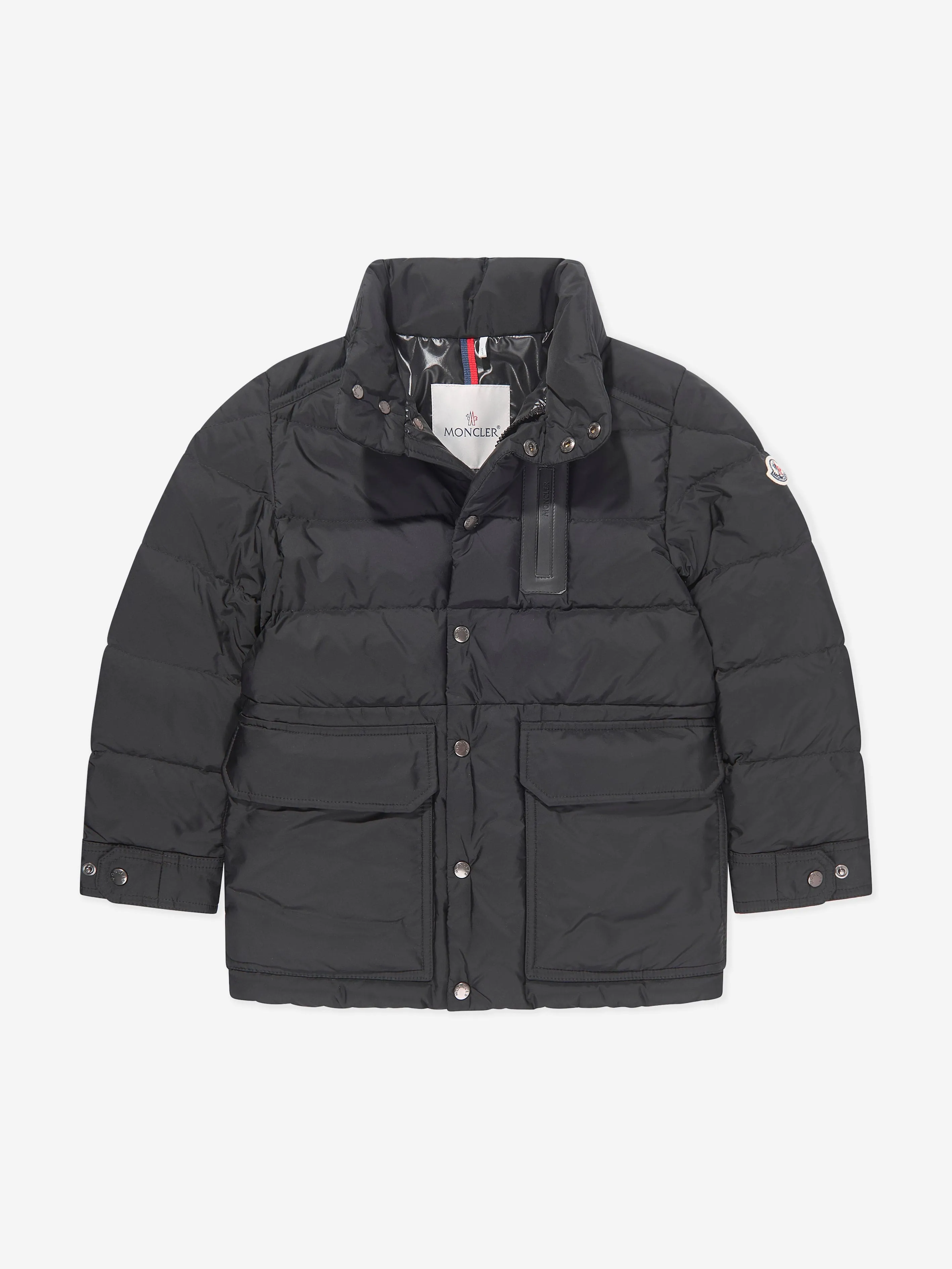 Moncler Enfant Jungen Daunengefütterte Klopas Kurz Parka in Schwarz