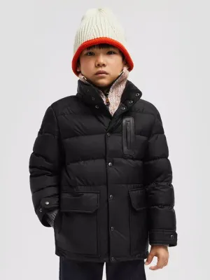 Moncler Enfant Jungen Daunengefütterte Klopas Kurz Parka in Schwarz