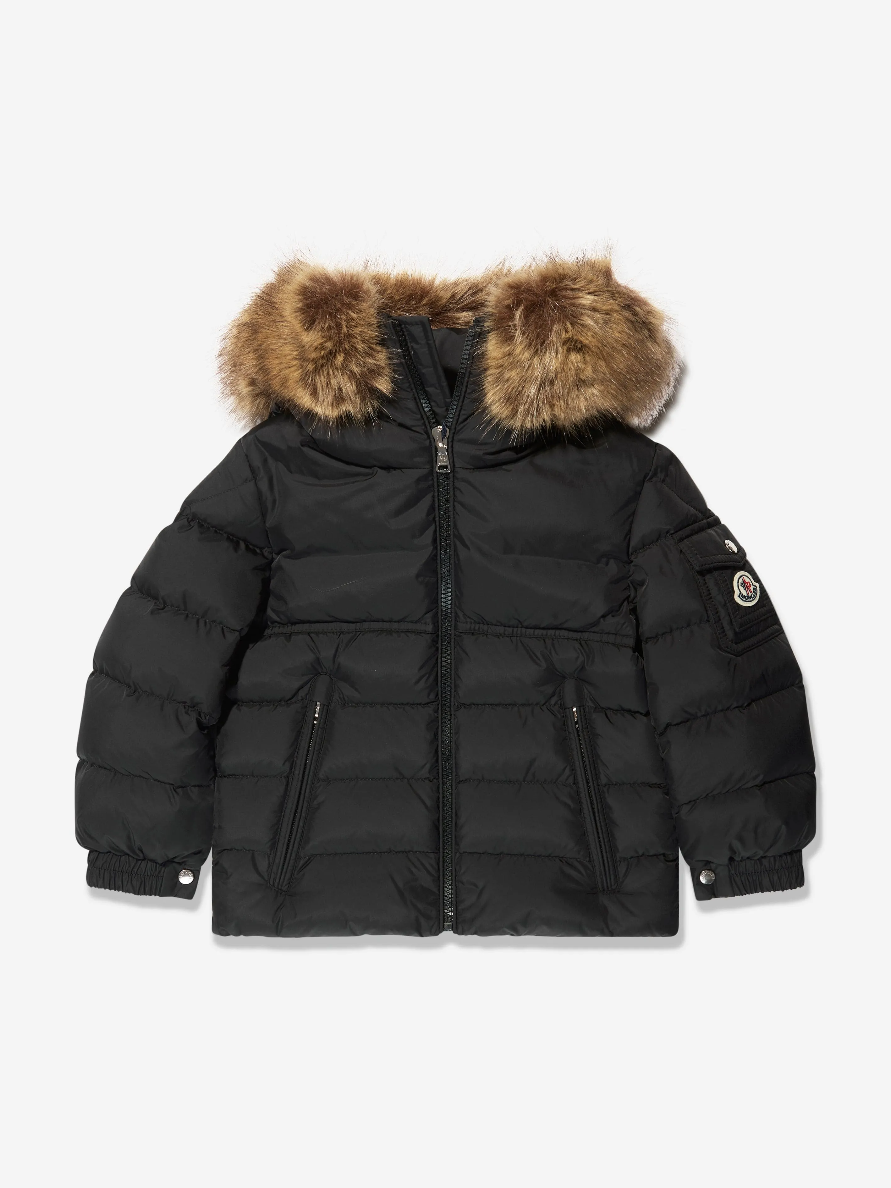 Moncler Enfant Jungen Daunengefütterte Neue Byron Jacke in Schwarz