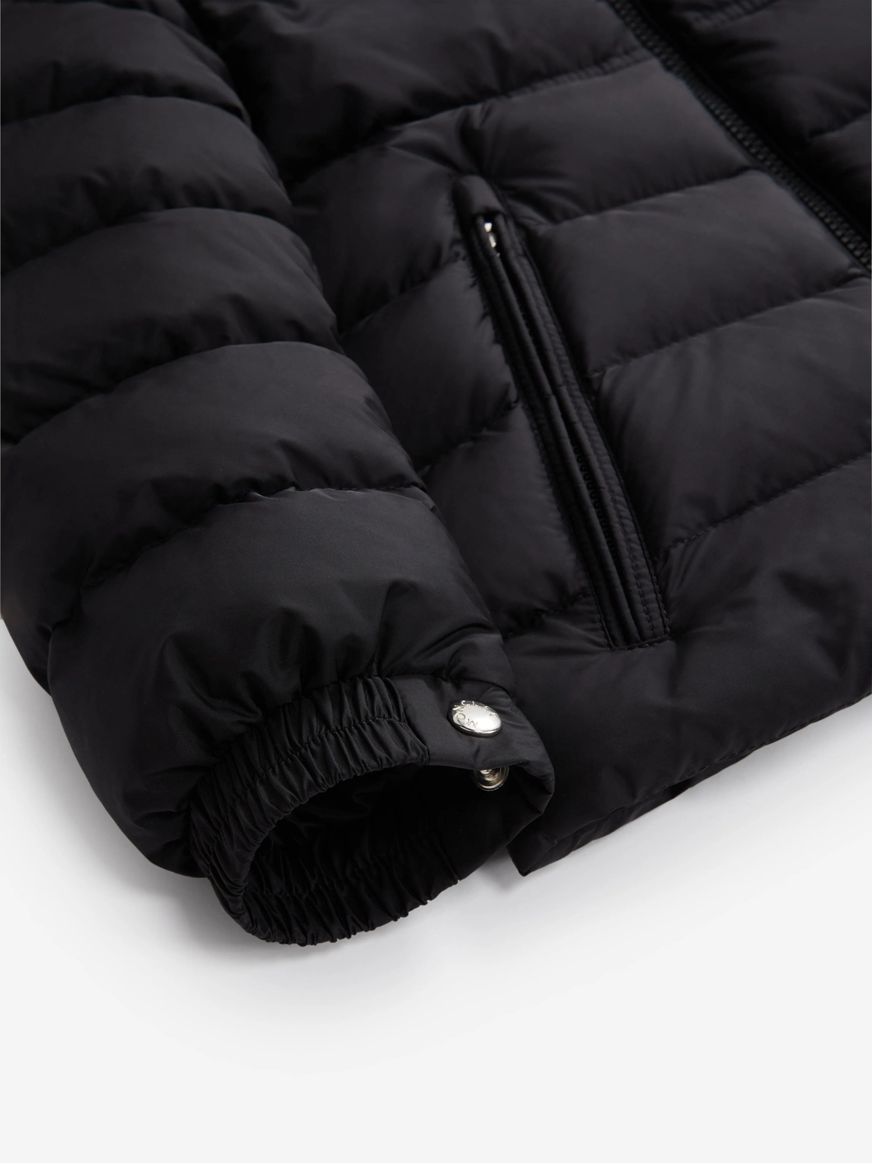 Moncler Enfant Jungen Daunengefütterte Neue Byron Jacke in Schwarz
