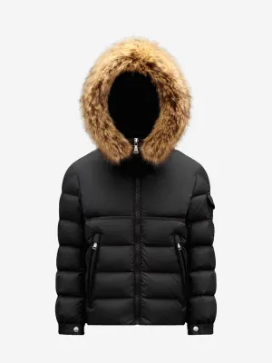 Moncler Enfant Jungen Daunengefütterte Neue Byron Jacke in Schwarz