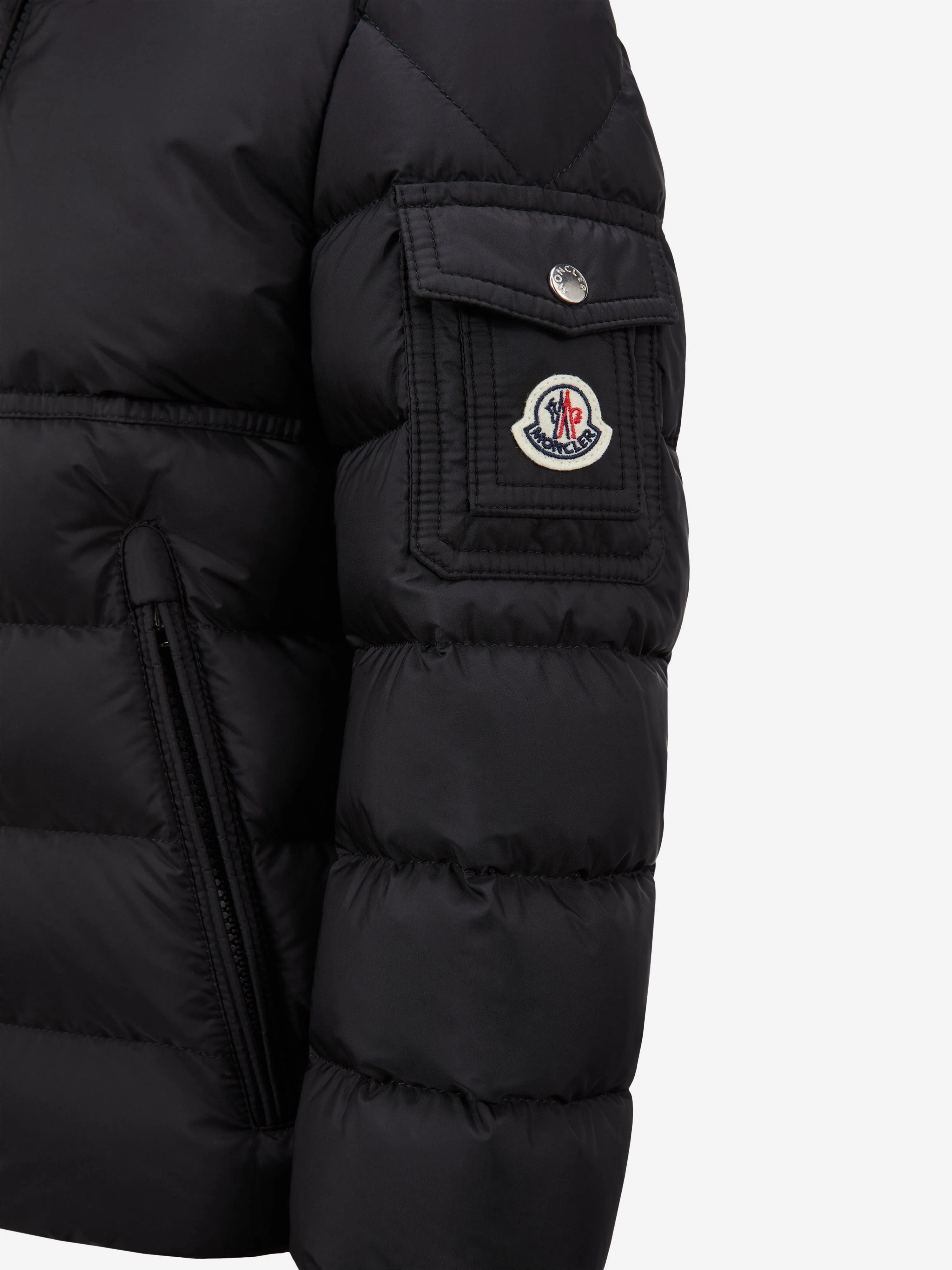 Moncler Enfant Jungen Daunengefütterte Neue Byron Jacke in Schwarz
