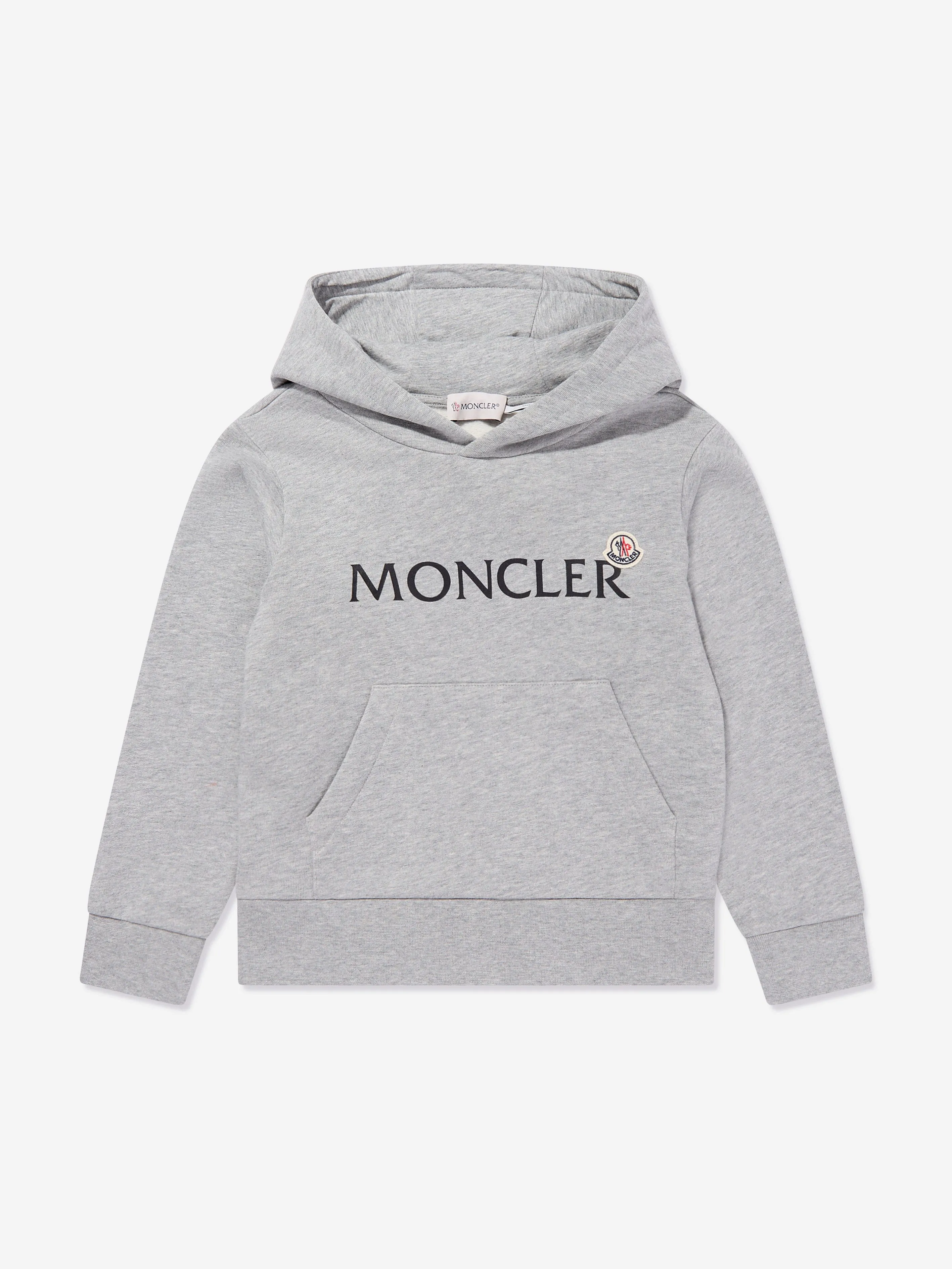 Moncler Enfant Jungen Logo Hoodie in Grau