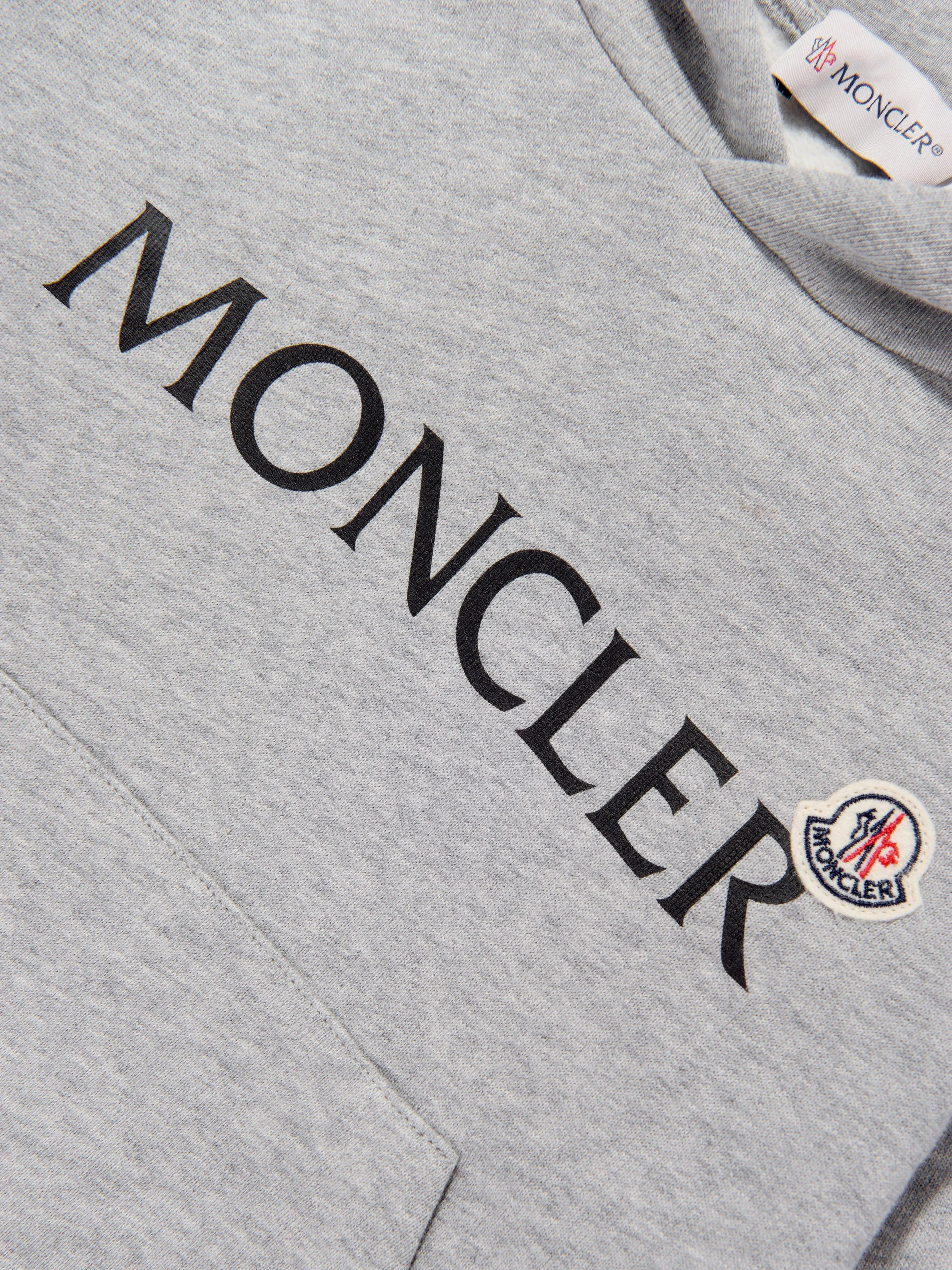 Moncler Enfant Jungen Logo Hoodie in Grau