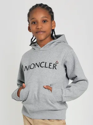 Moncler Enfant Jungen Logo Hoodie in Grau