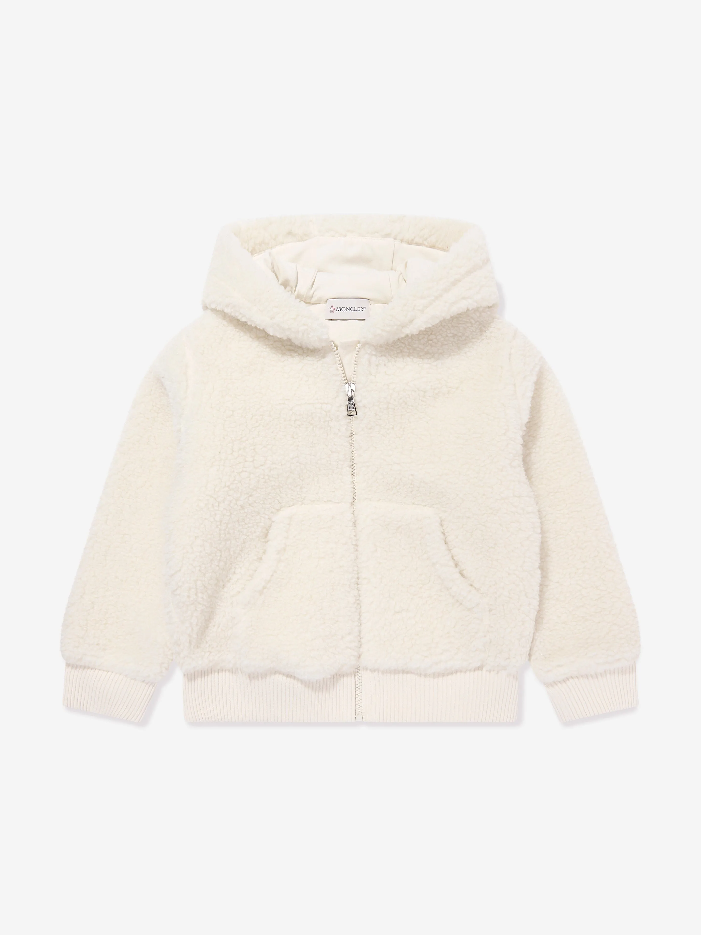 Moncler Enfant Jungen Reißverschluss-Cardigan in Elfenbein