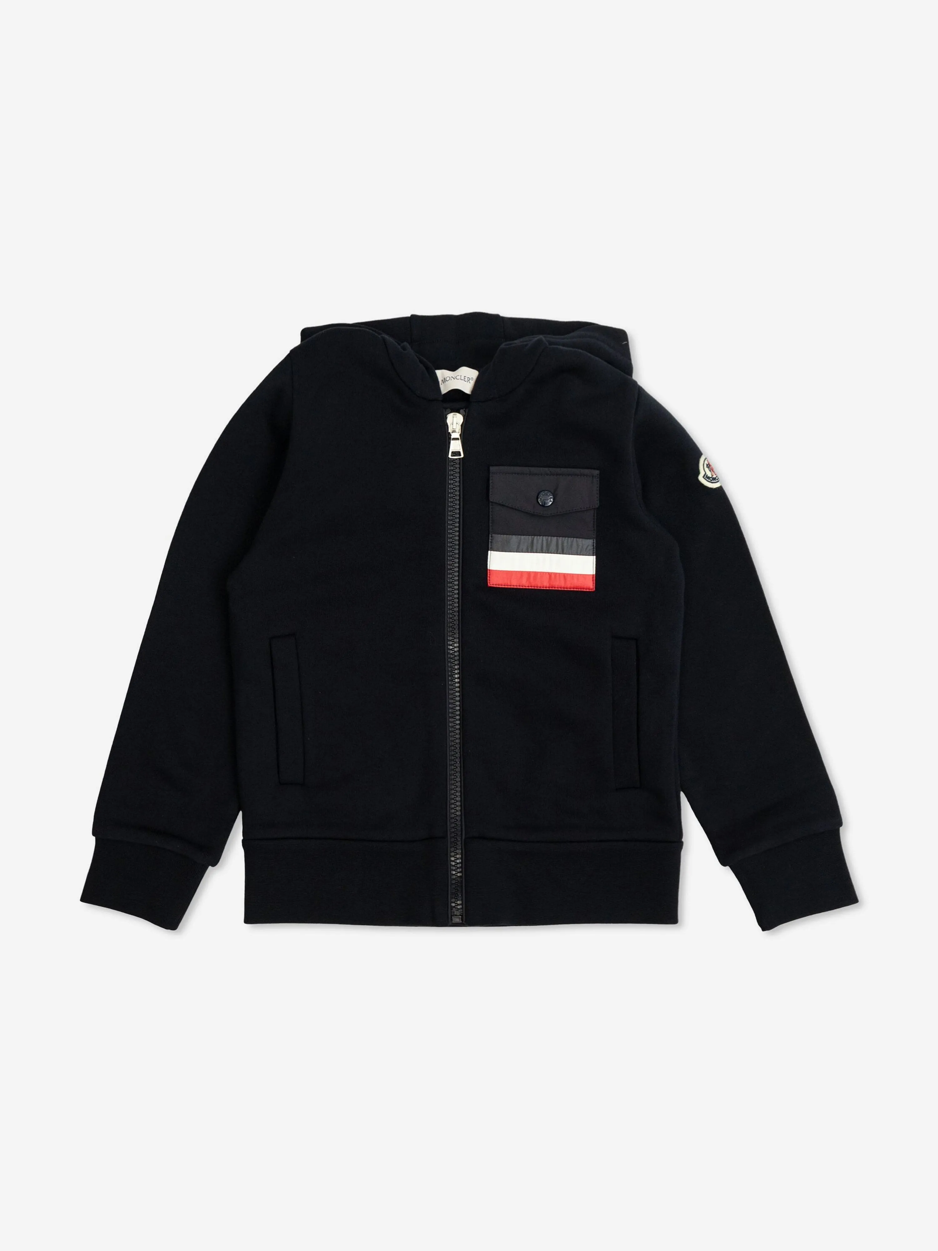 Moncler Enfant Jungen Reißverschluss-Shirt in Marineblau
