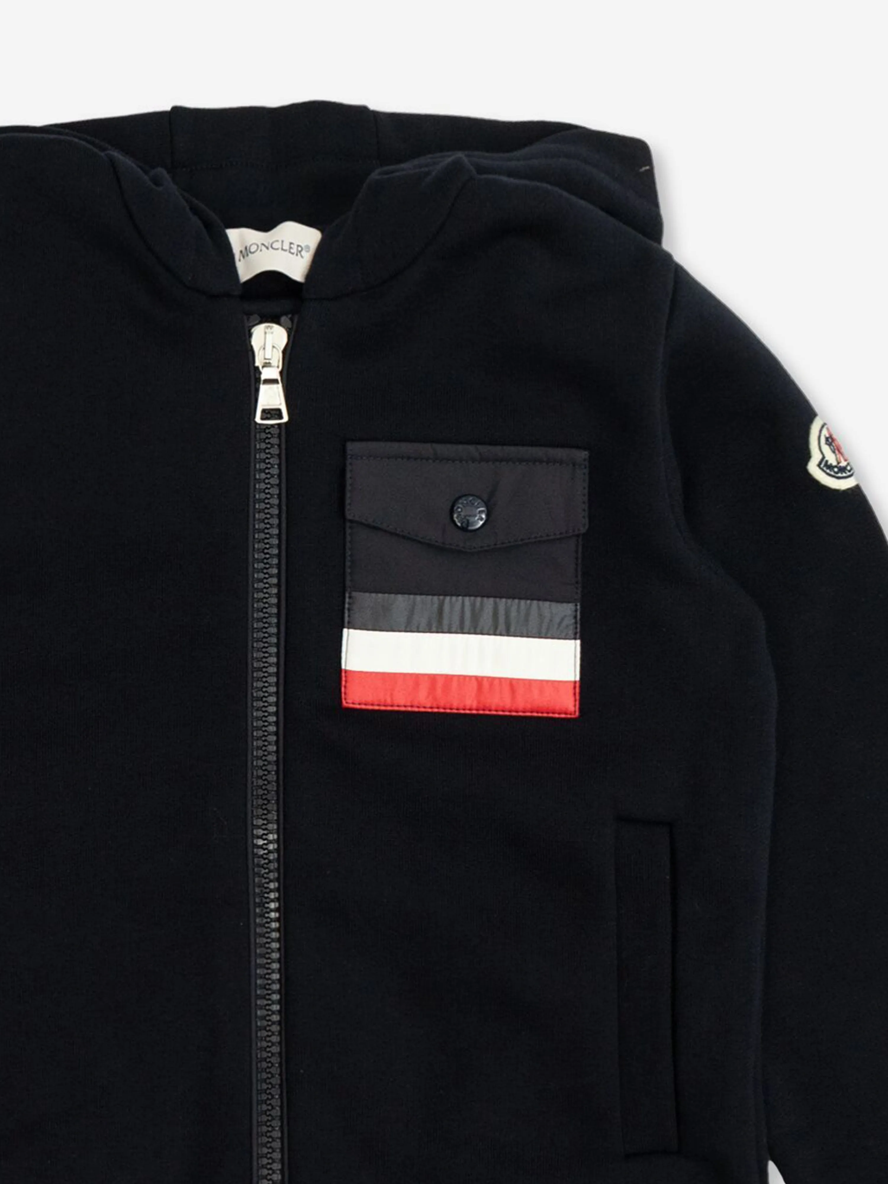 Moncler Enfant Jungen Reißverschluss-Shirt in Marineblau