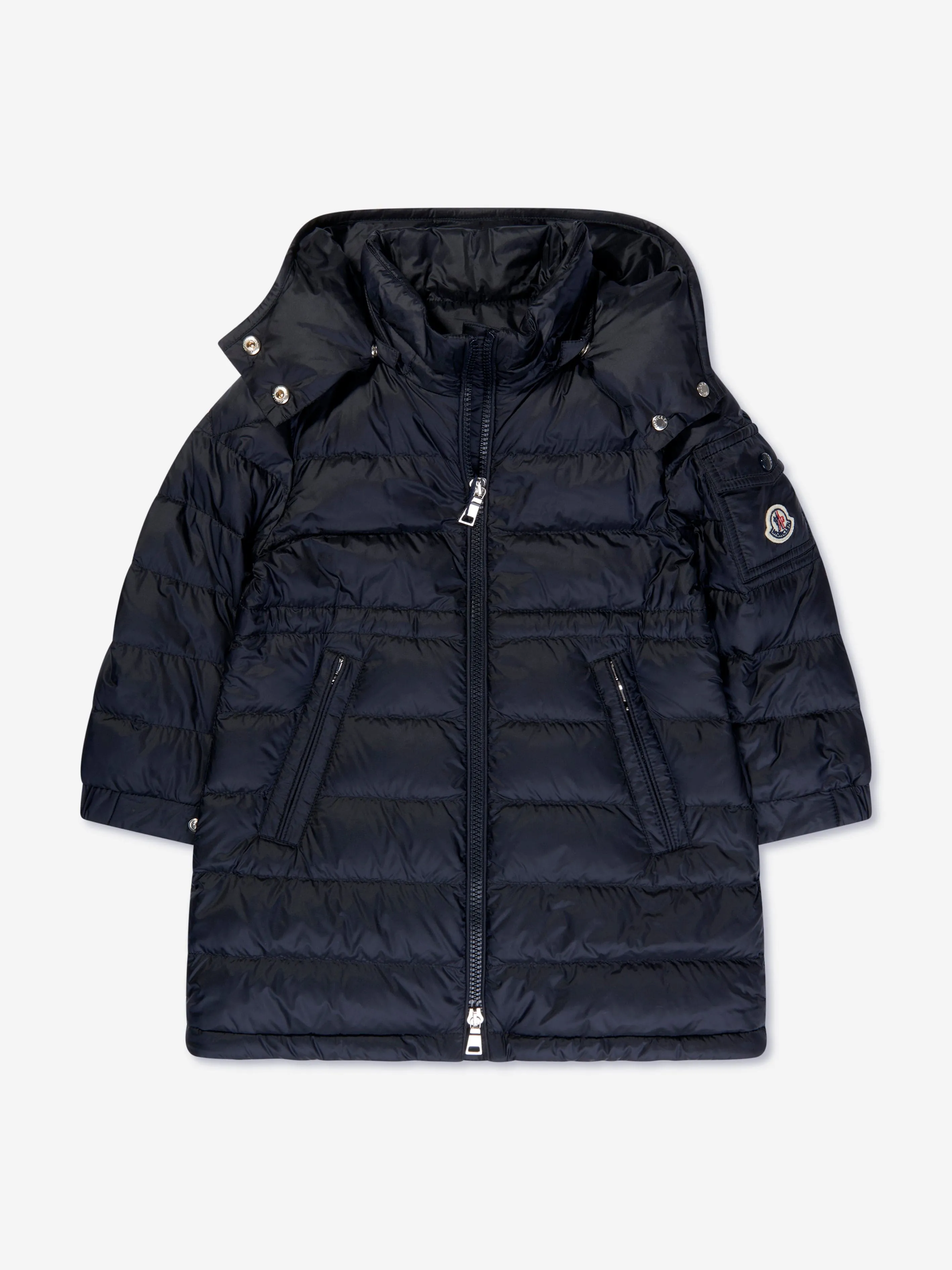Moncler Enfant Mädchen Daunengefütterte Meillon Lange Parka in Marine