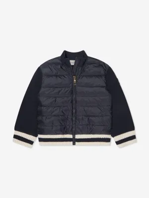 Moncler Enfant Mädchen Daunengefütterte Cardigan mit Reißverschluss in Marine
