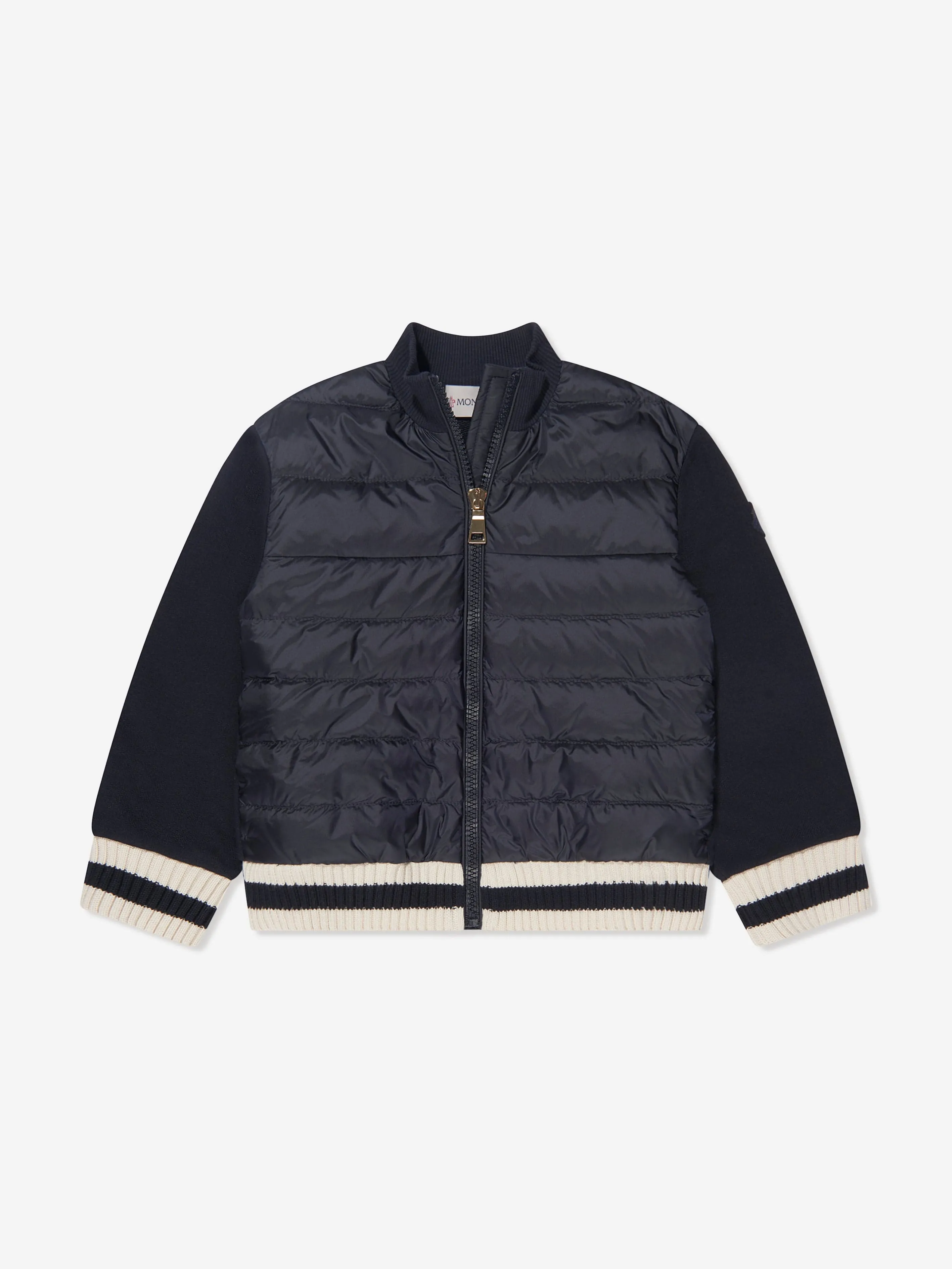 Moncler Enfant Mädchen Daunengefütterte Cardigan mit Reißverschluss in Marine