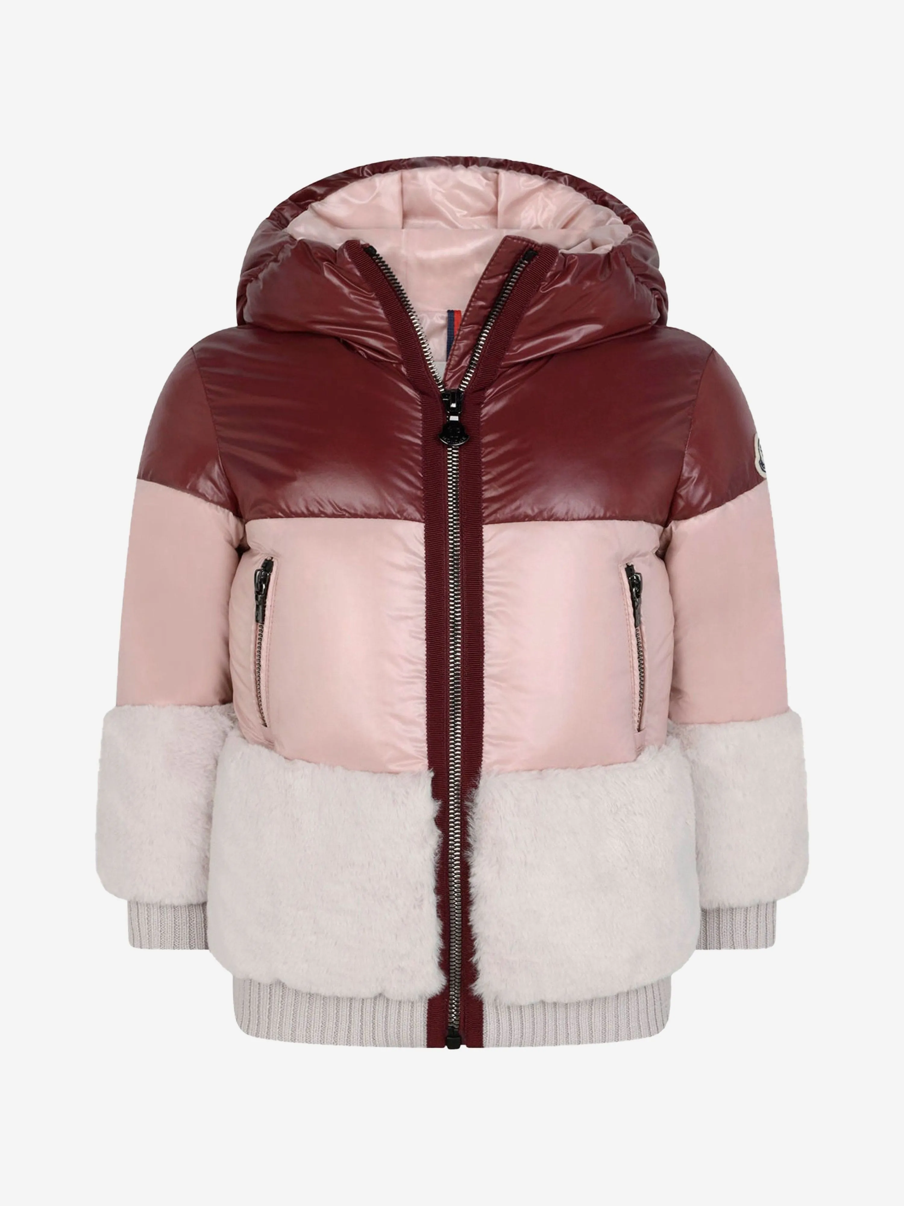 Moncler Girls Daunengefütterte Logo-Jacke