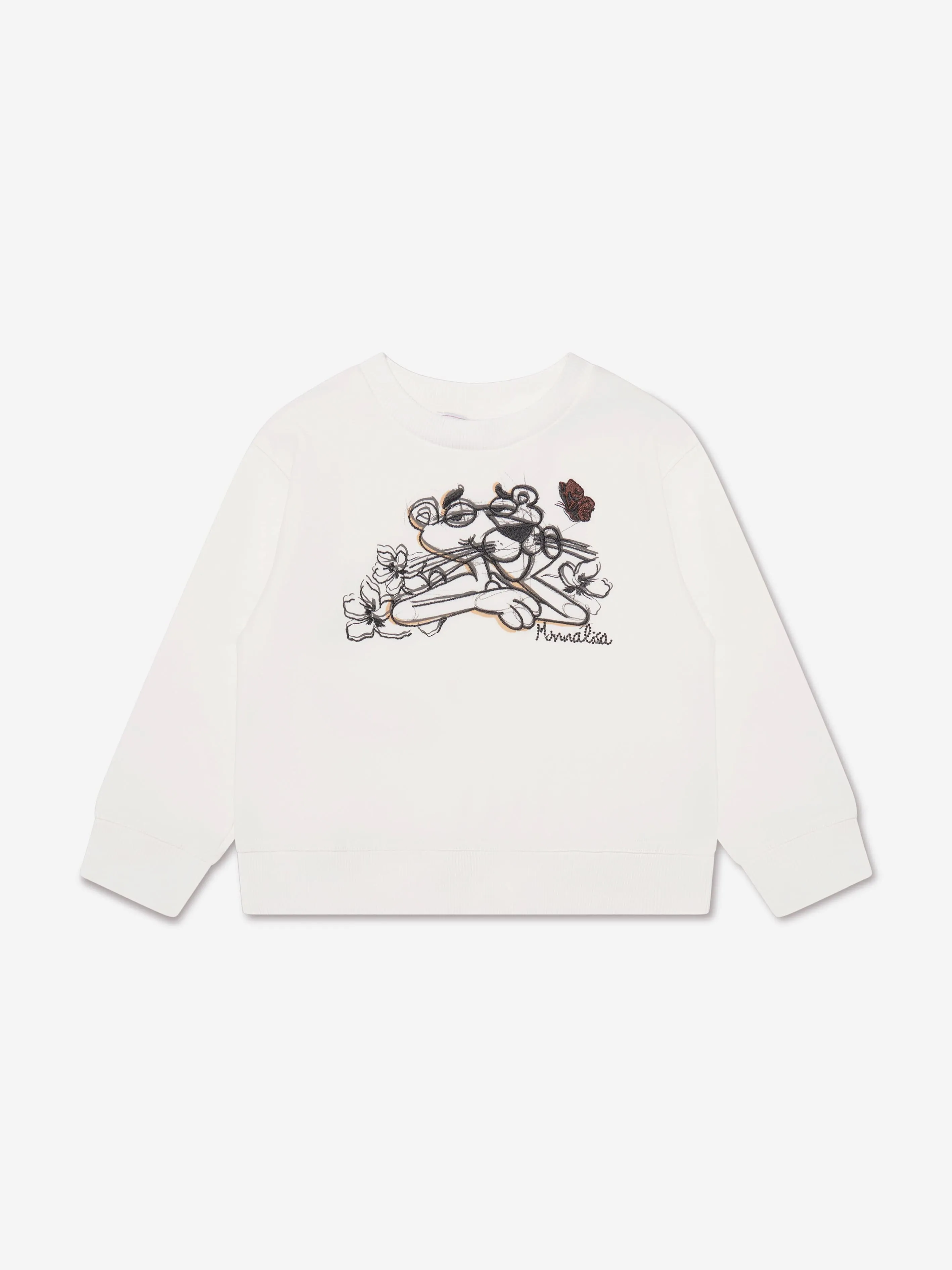 Monnalisa Mädchen Pink Panther Sweatshirt in Elfenbein
