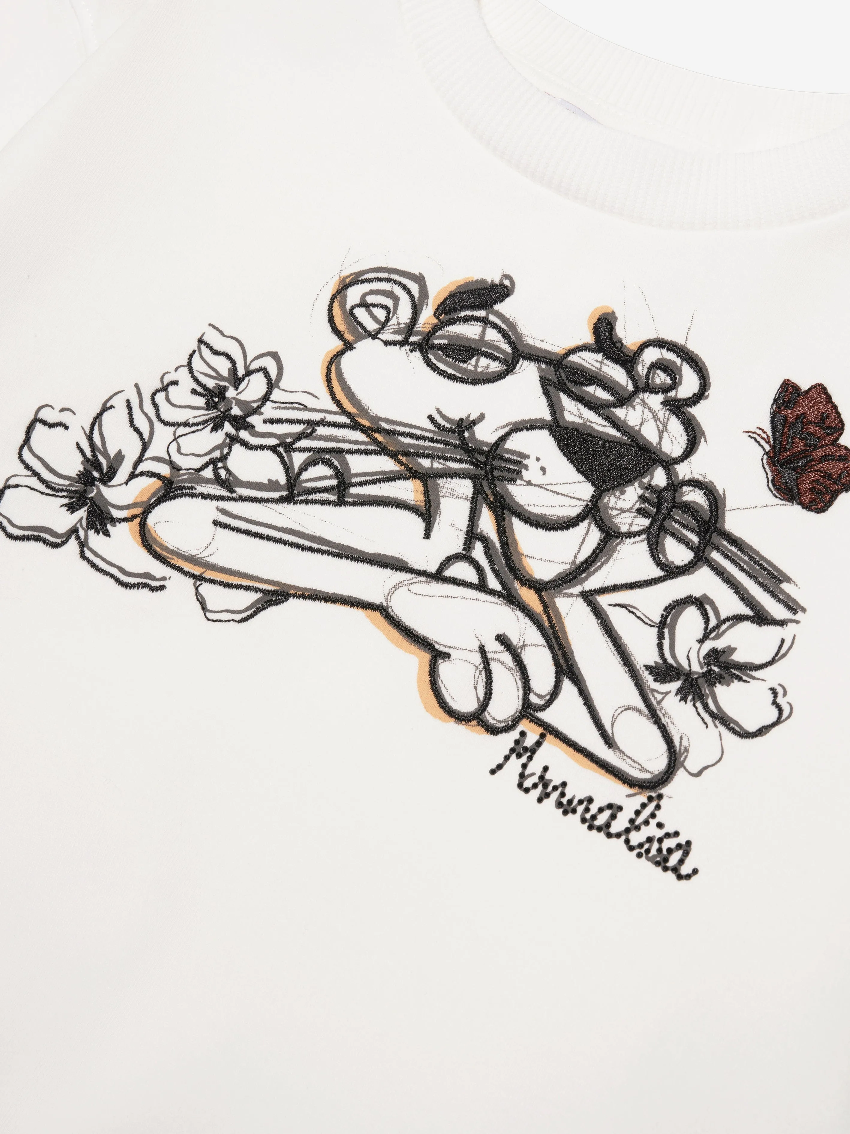 Monnalisa Mädchen Pink Panther Sweatshirt in Elfenbein