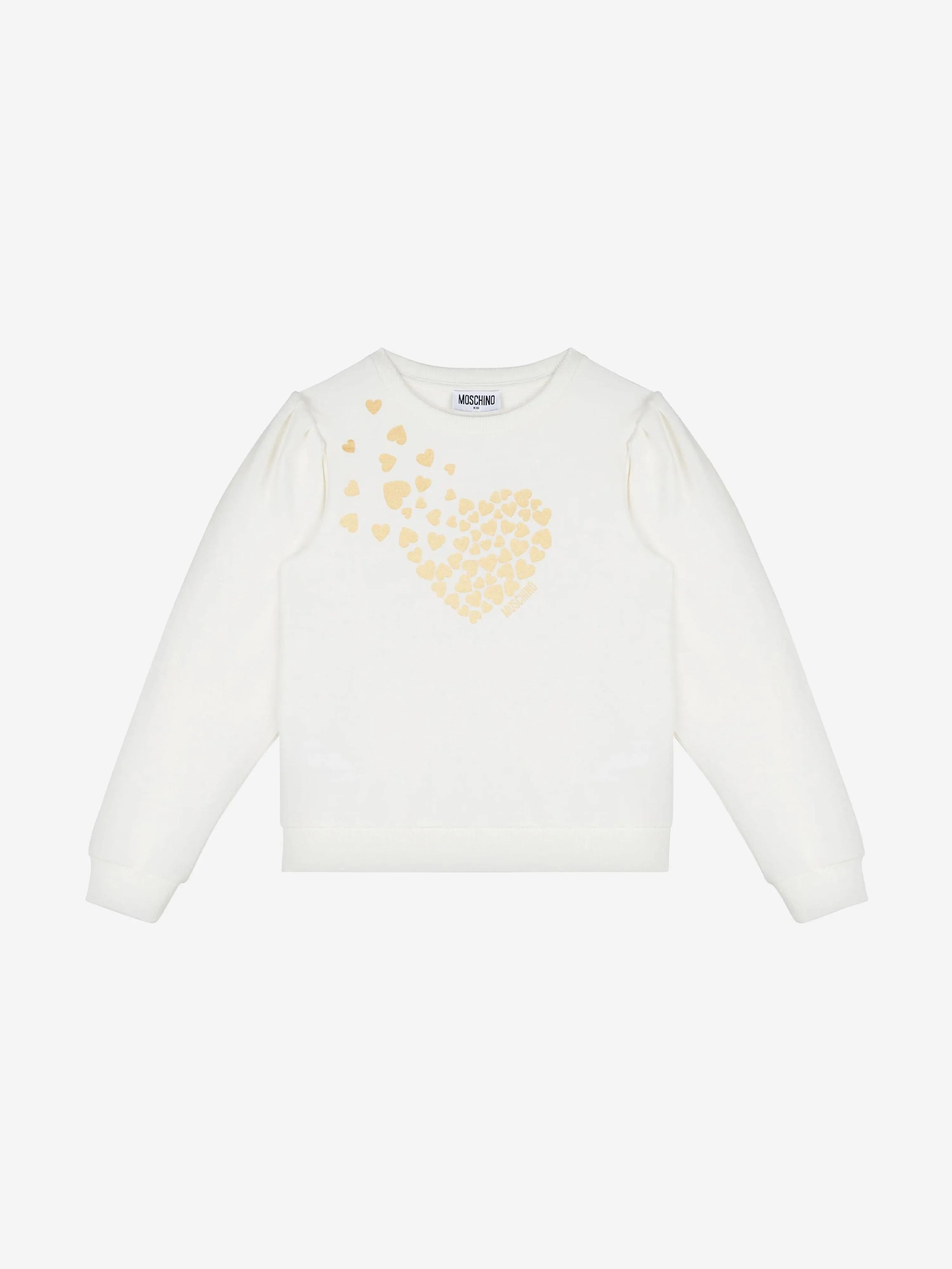 Moschino Girls Heart Logo Sweatshirt in Elfenbein