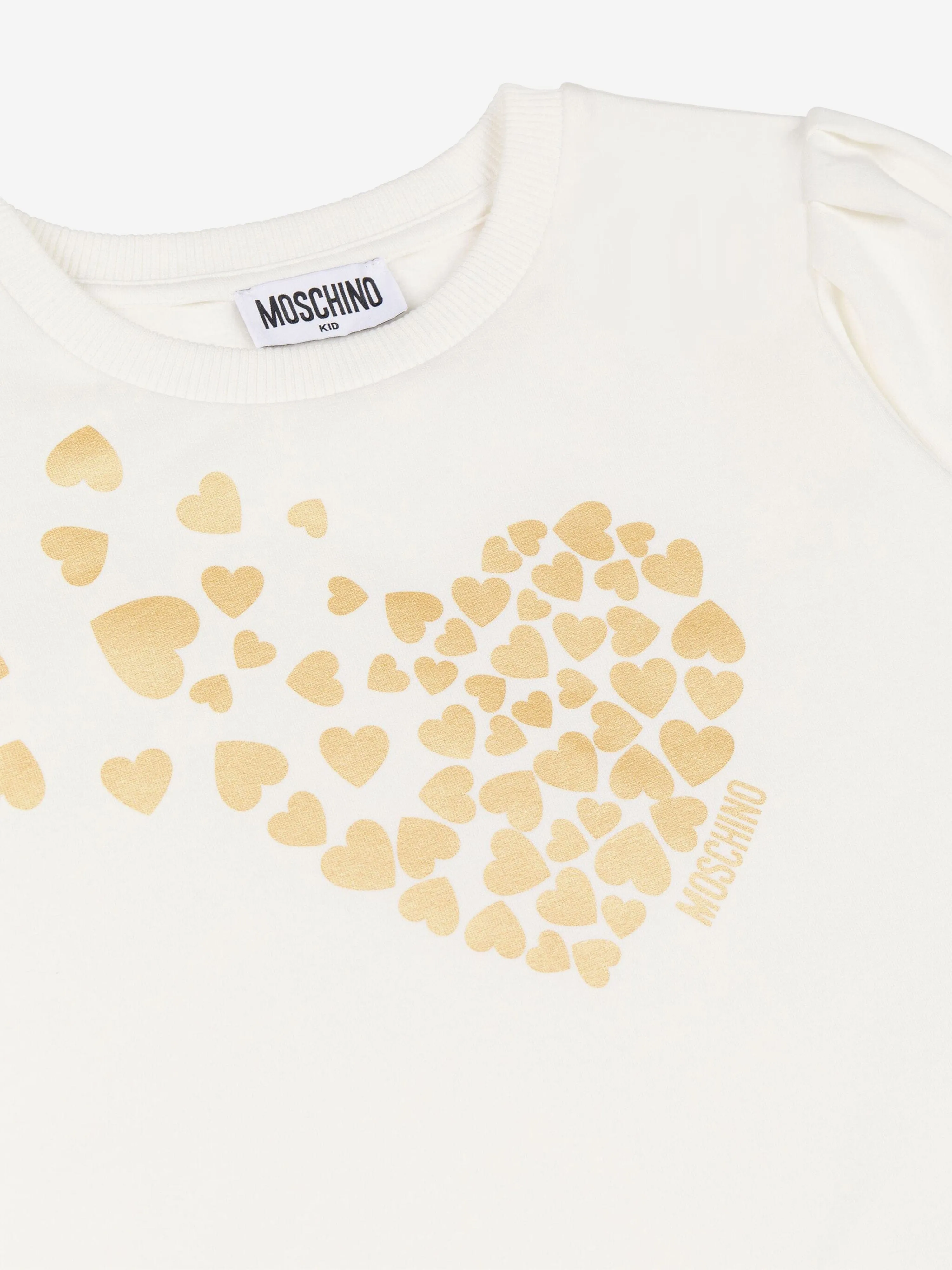 Moschino Girls Heart Logo Sweatshirt in Elfenbein