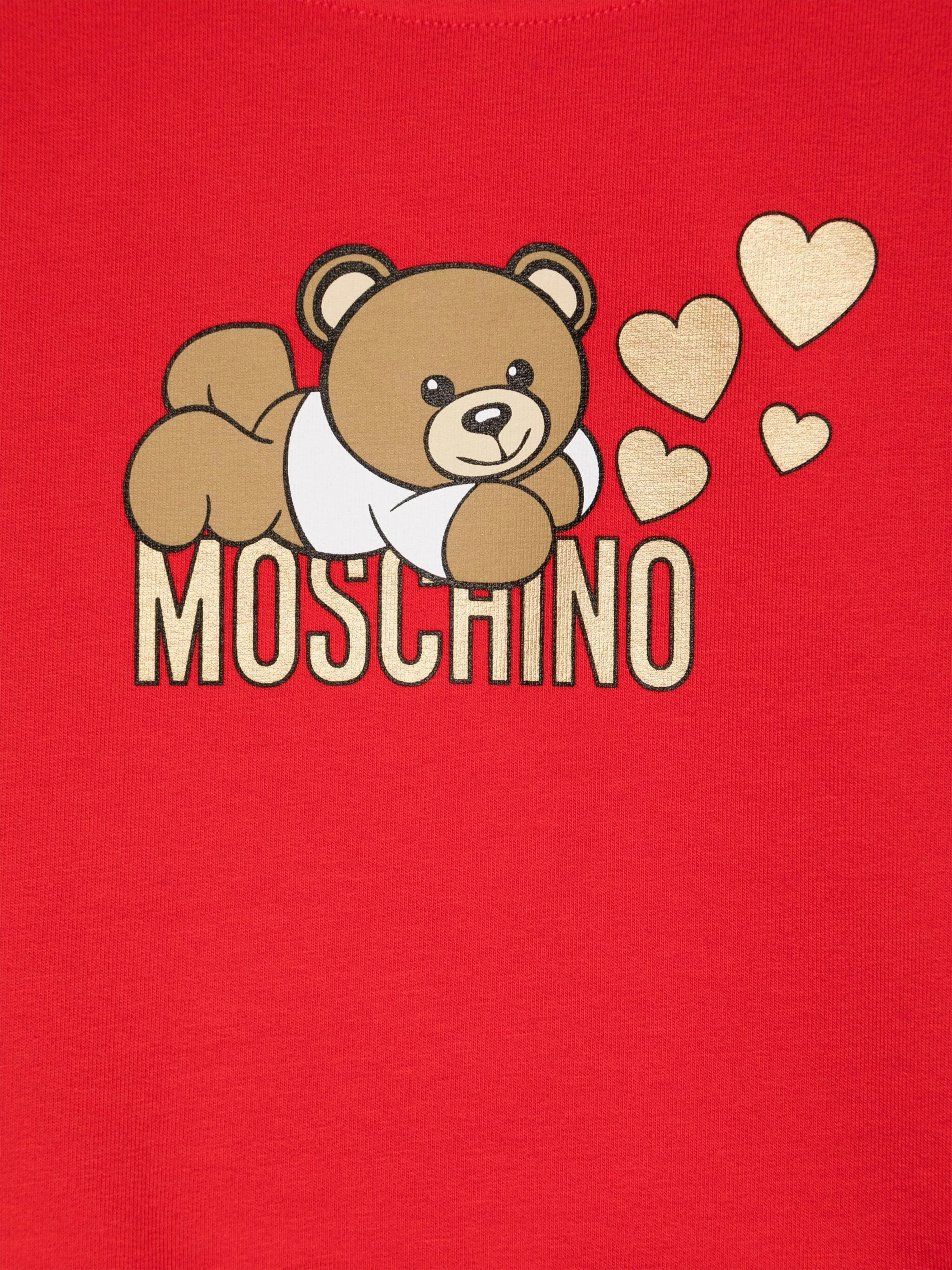Moschino Mädchen Teddybär Logo Sweatshirt in Rot
