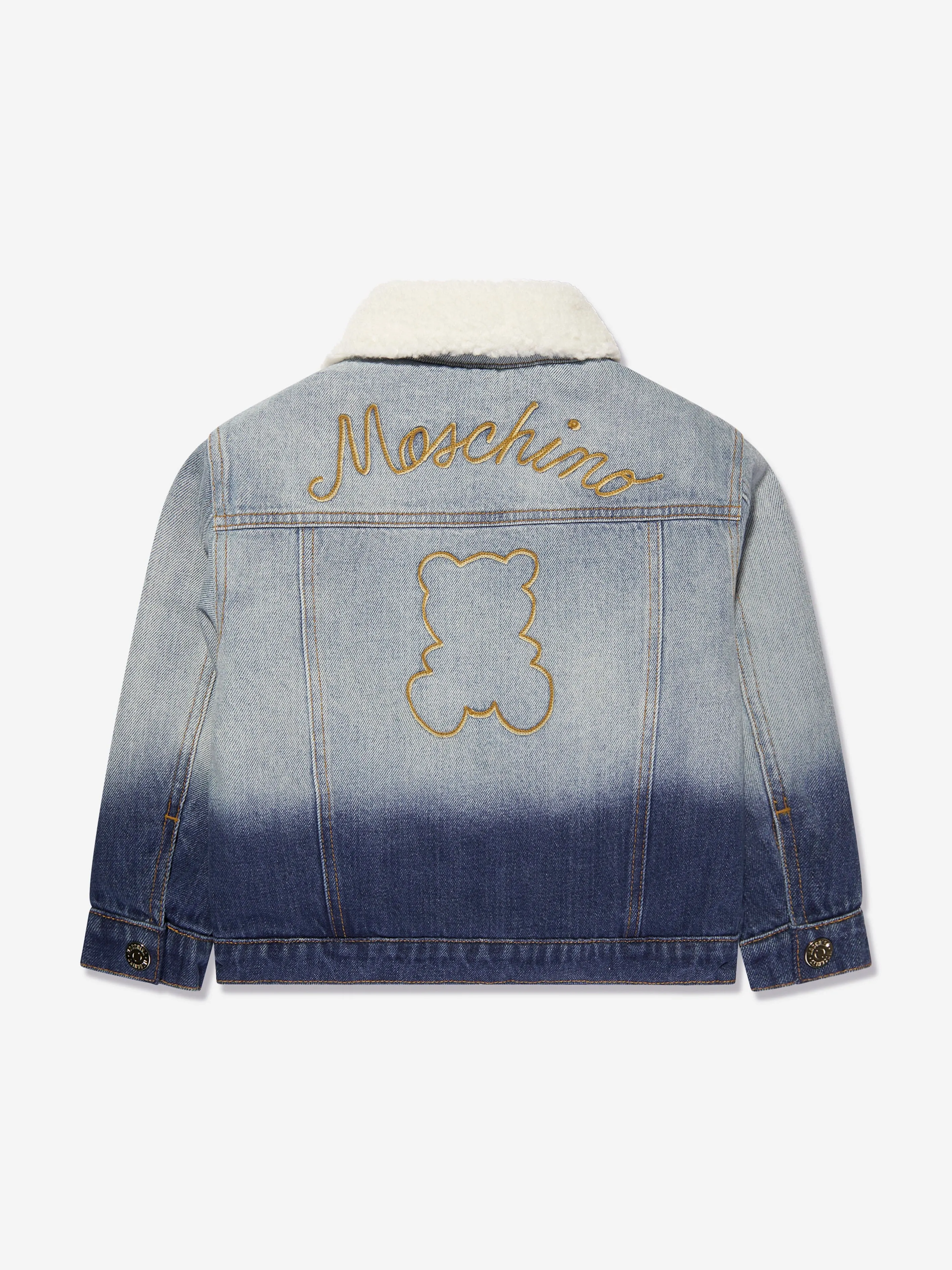 Moschino Kids Logo Denim Jacke in Blau