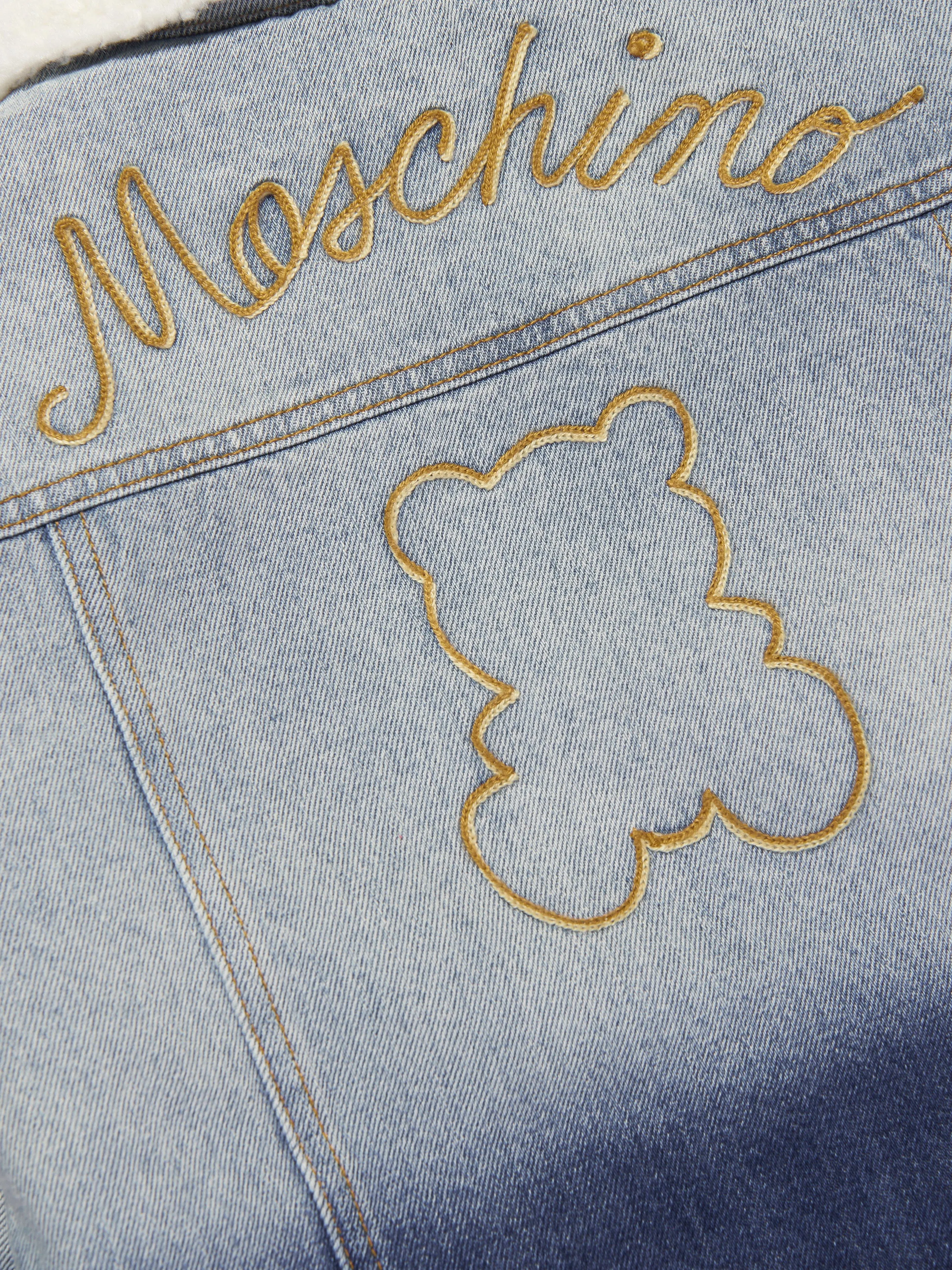 Moschino Kids Logo Denim Jacke in Blau