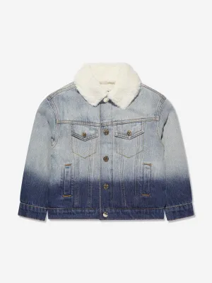 Moschino Kids Logo Denim Jacke in Blau