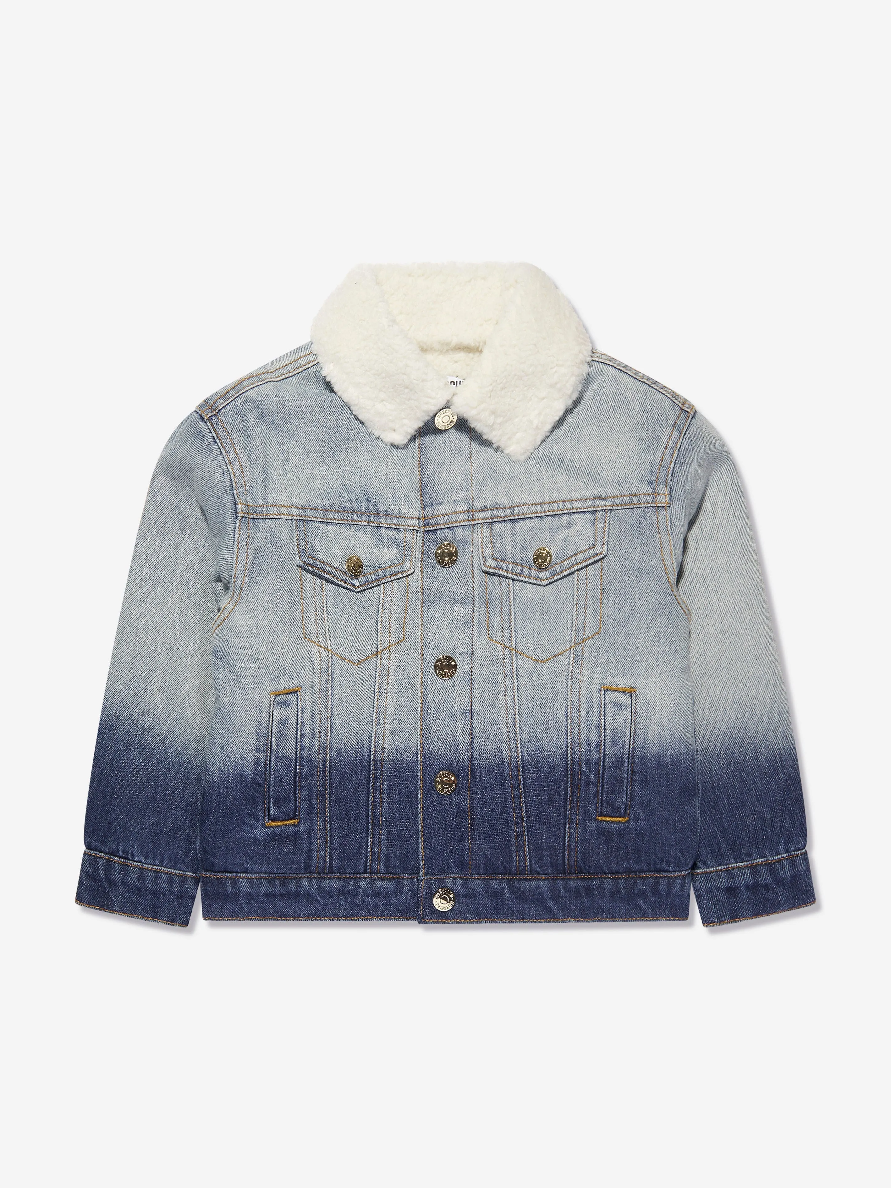 Moschino Kids Logo Denim Jacke in Blau