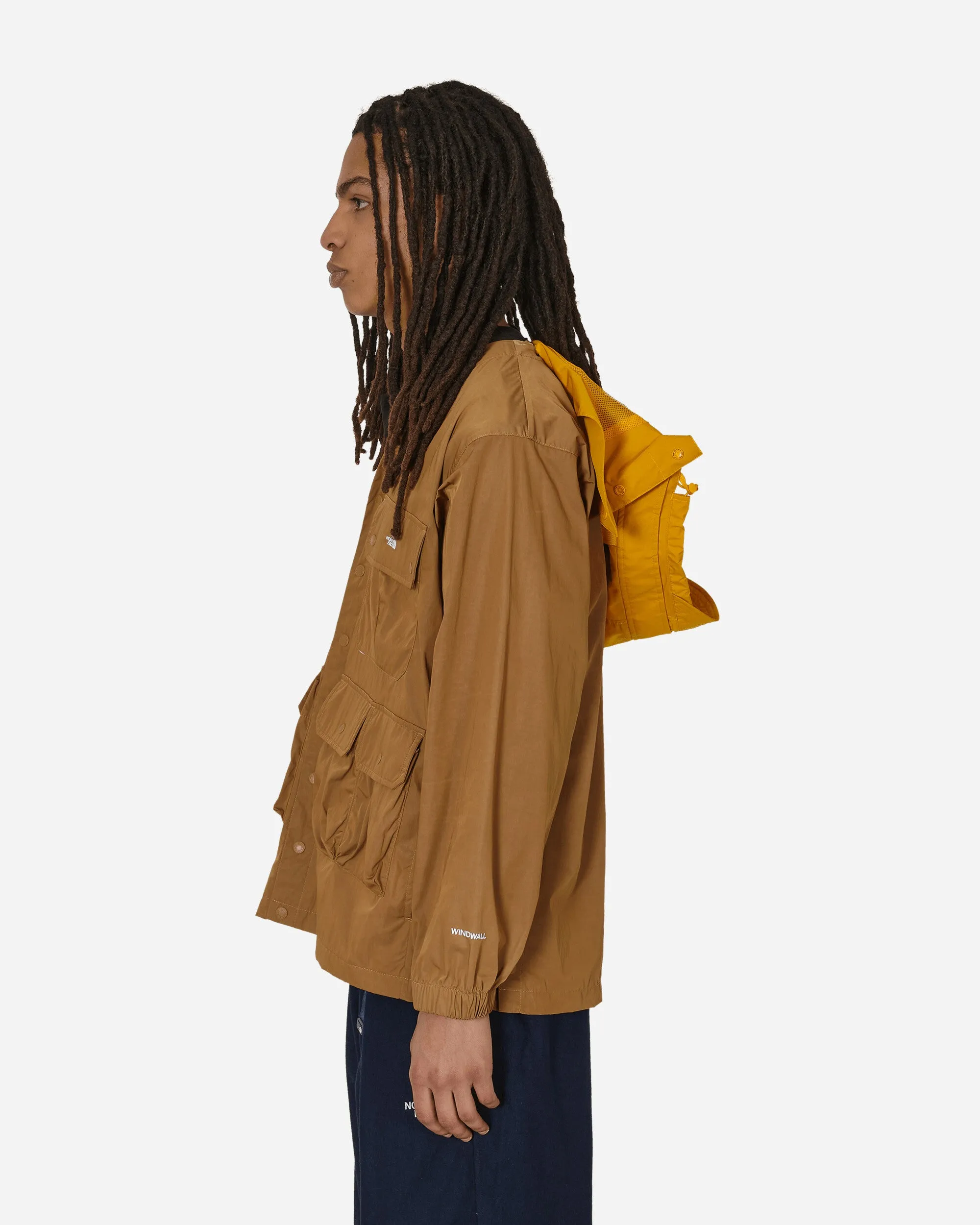 Utility-Brauner Kapuzen-Cardigan mit mehreren Taschen