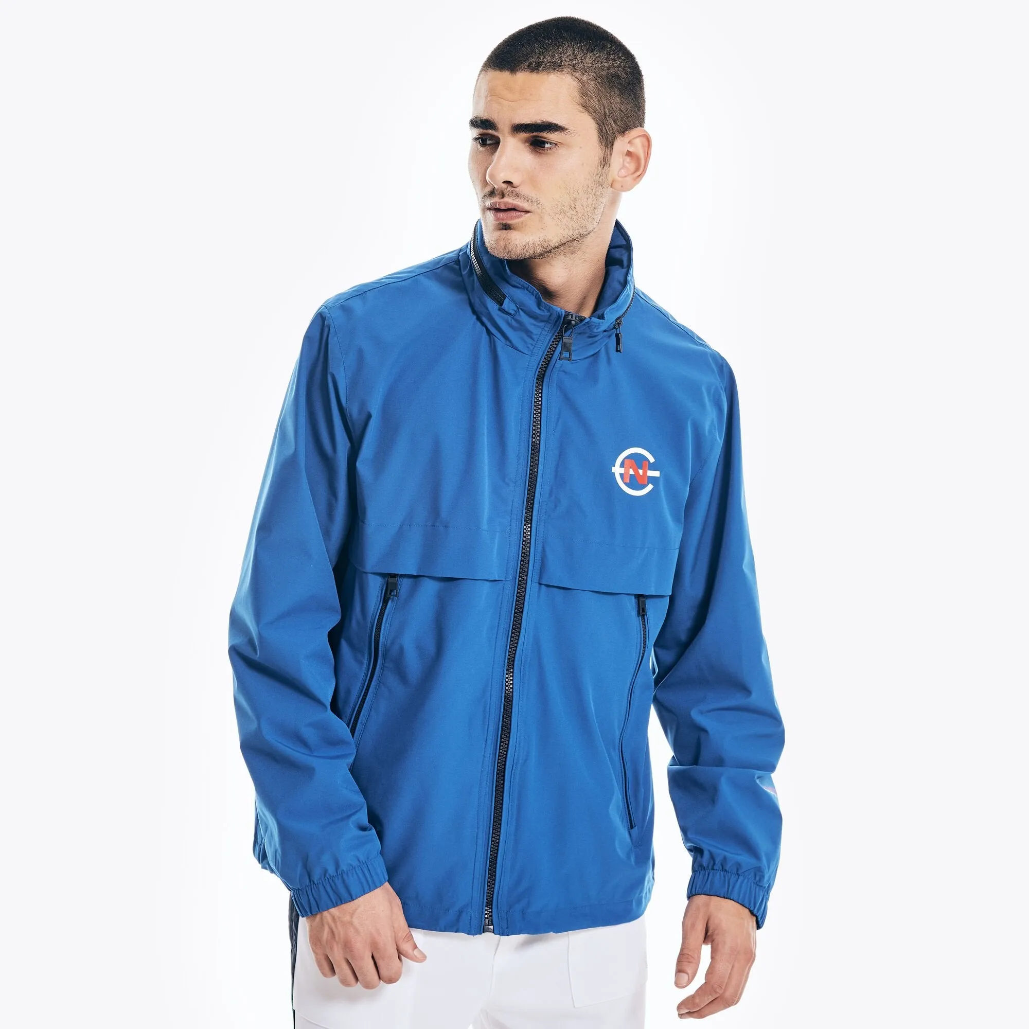 Nautica Herren Wettbewerb Nachhaltig Hergestellte Leichte Jacke Leuchtendes Kobalt Nautica