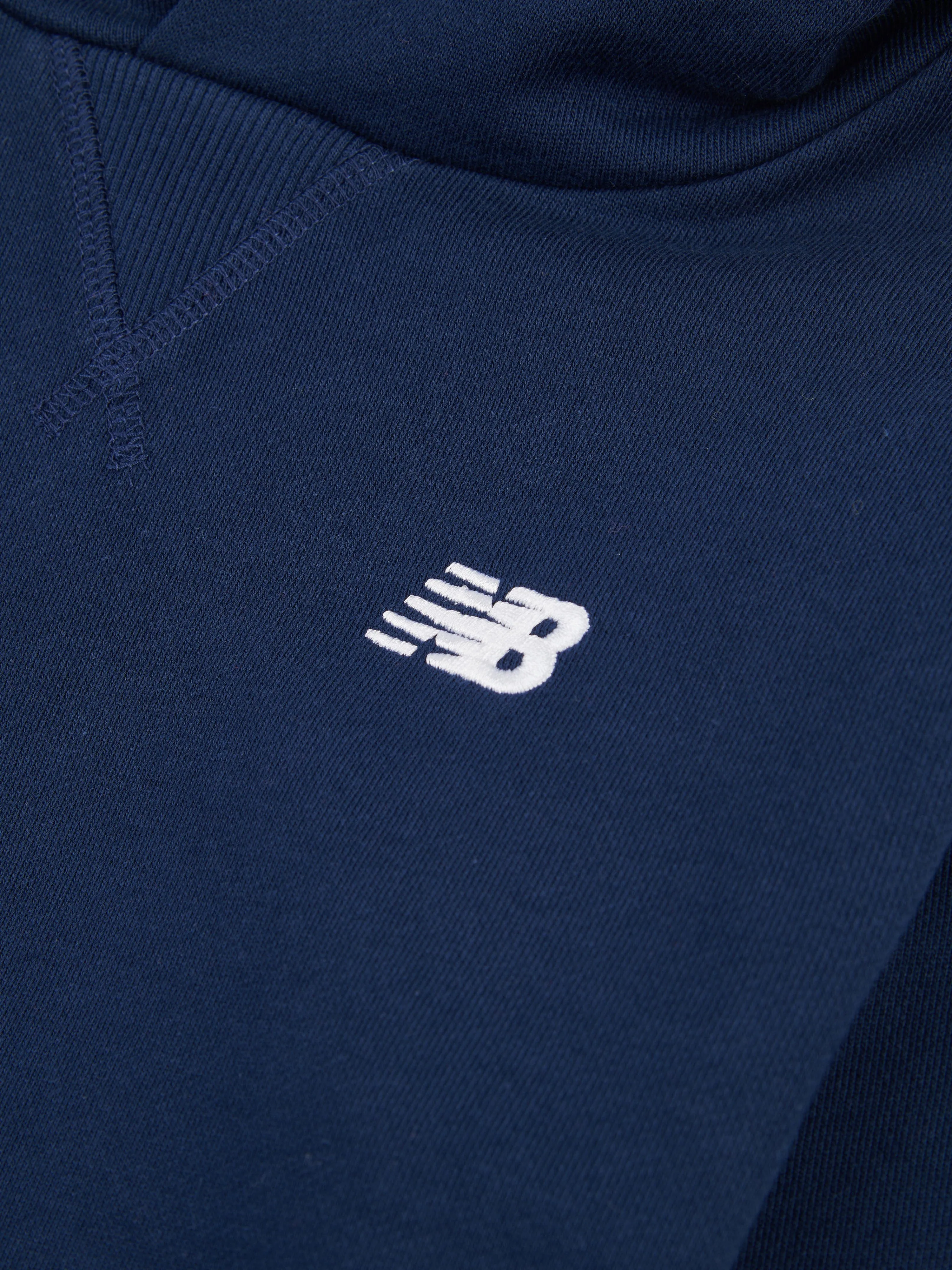 New Balance Jungen French Terry Kapuzenpullover mit kleinem Logo in Marineblau
