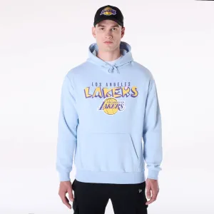 New Era Sweatshirts und Hoodies LA Lakers NBA Grafik Pastellblau Übergroßer Pullover Hoodie