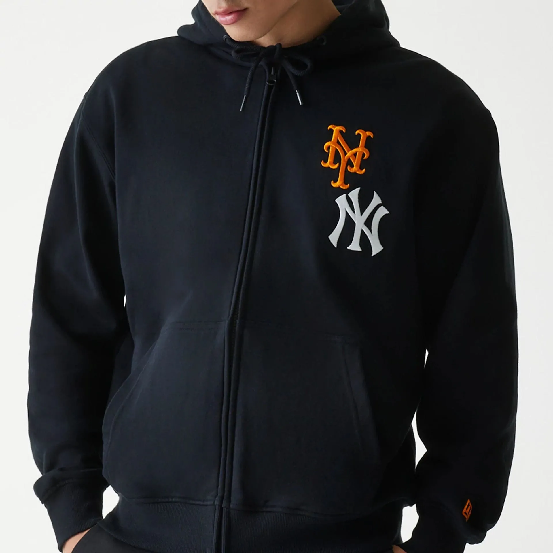 New Era Sweatshirts und Hoodies MLB Subway Series schwarze Kapuzenjacke mit Reißverschluss vorne