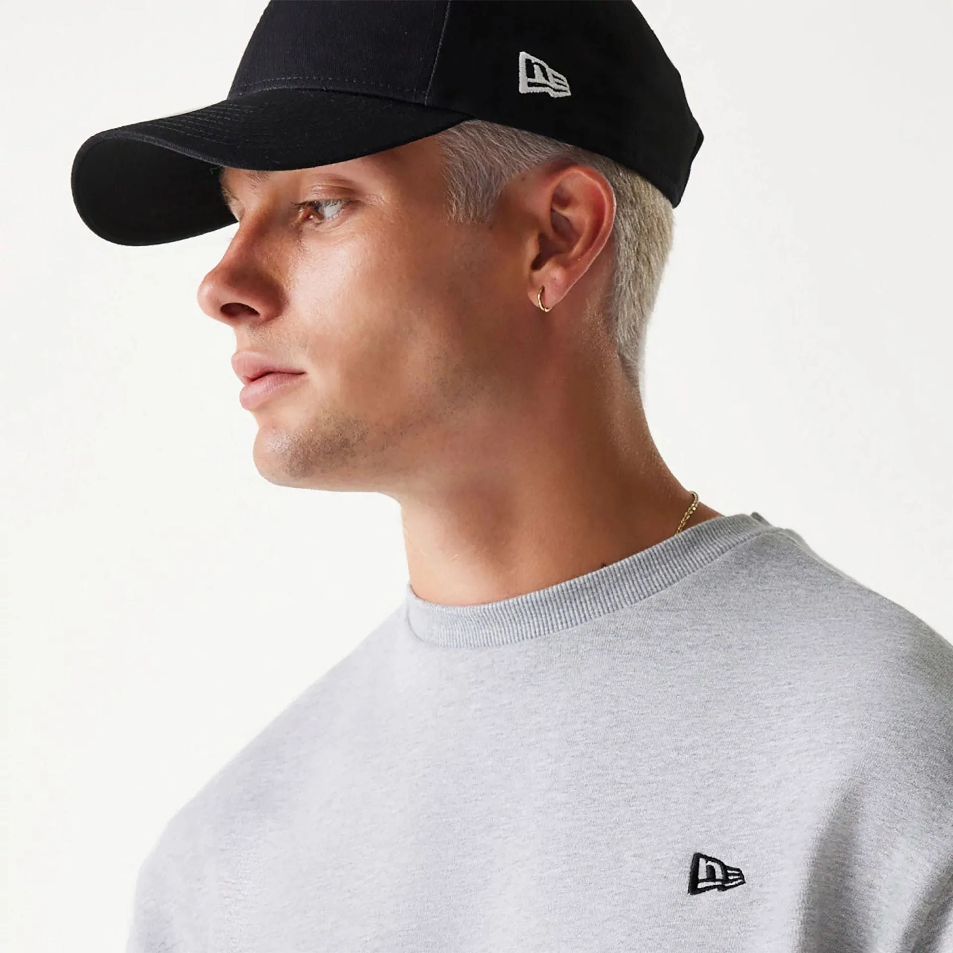New Era Sweatshirts und Hoodies New Era Essential Grauer Übergroßer Crewneck Pullover