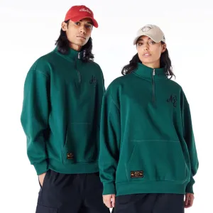 New Era Sweatshirts und Hoodies New Era Lifestyle Dunkelgrüner Viertelreißverschluss-Pullover