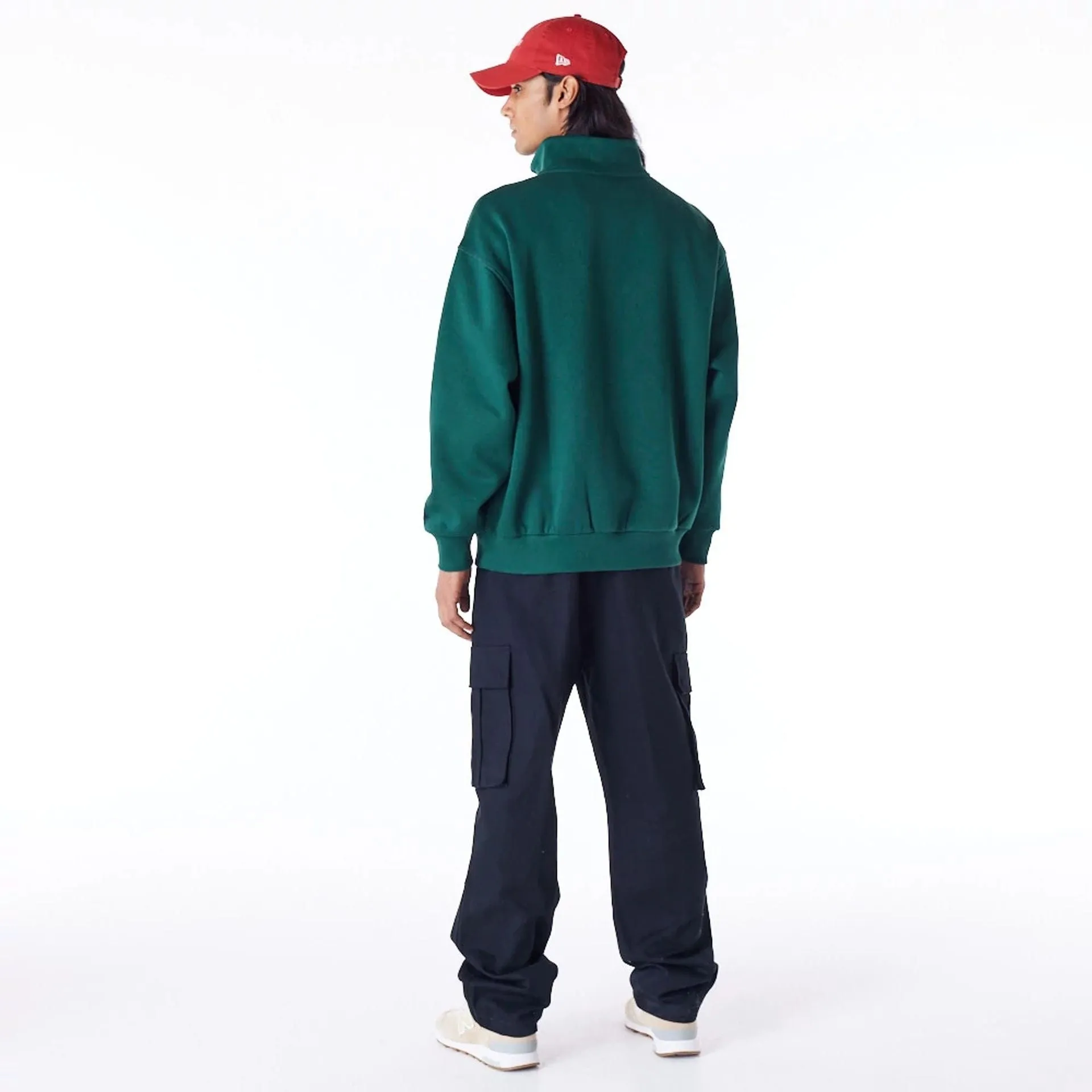 New Era Sweatshirts und Hoodies New Era Lifestyle Dunkelgrüner Viertelreißverschluss-Pullover